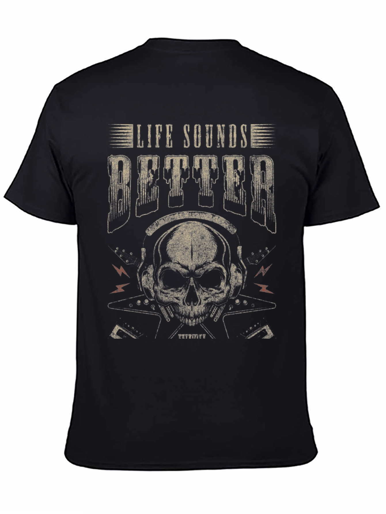 Life Sounds Better Skull Graphic Tee - Rocker Style
