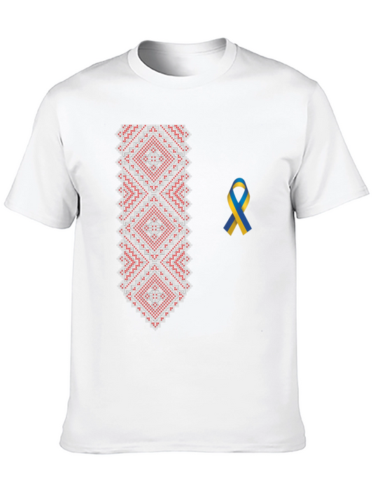 Embroidered Ukrainian T-Shirt with Ribbon