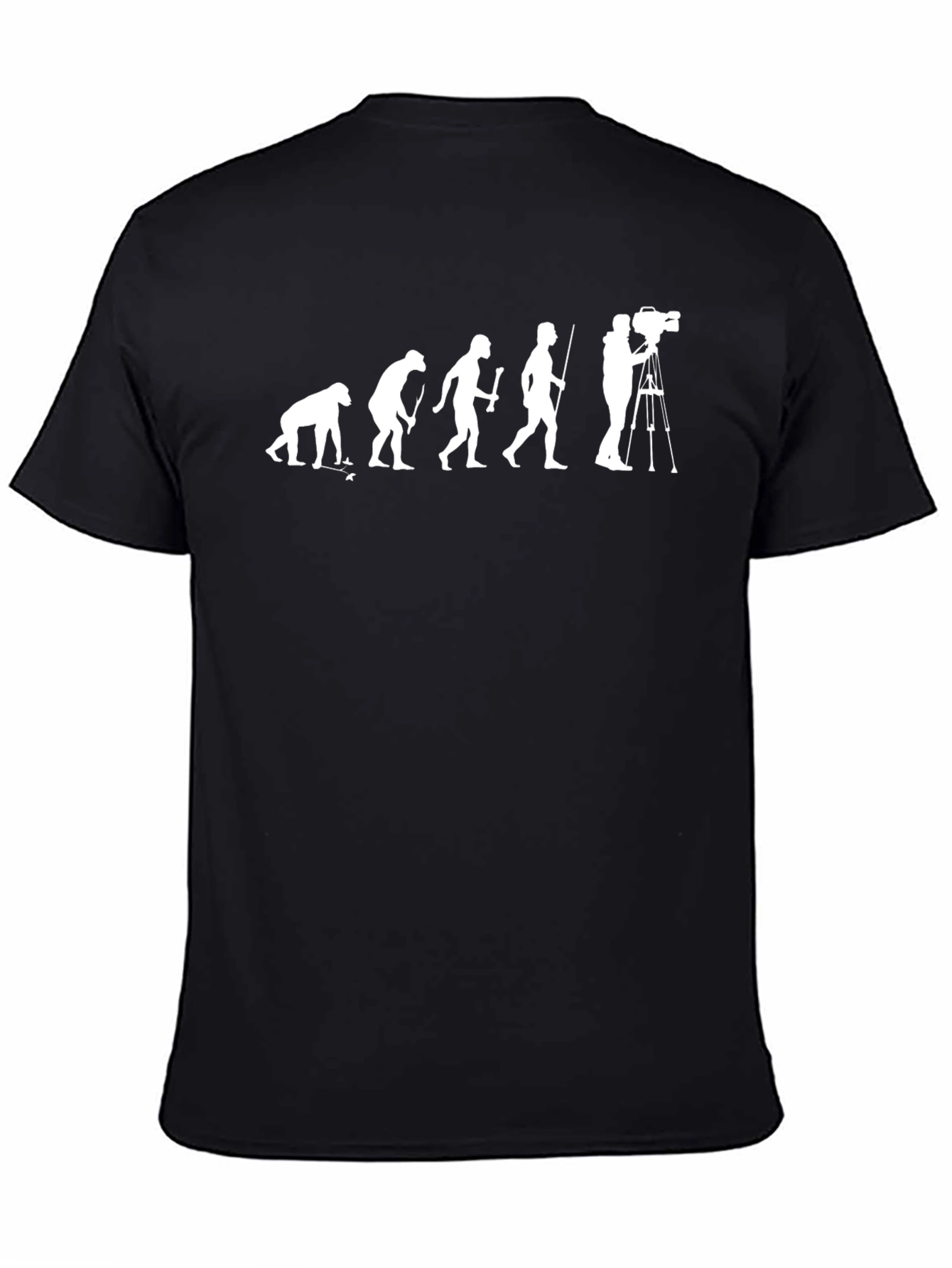 Evolution of a Cameraman Black T-Shirt