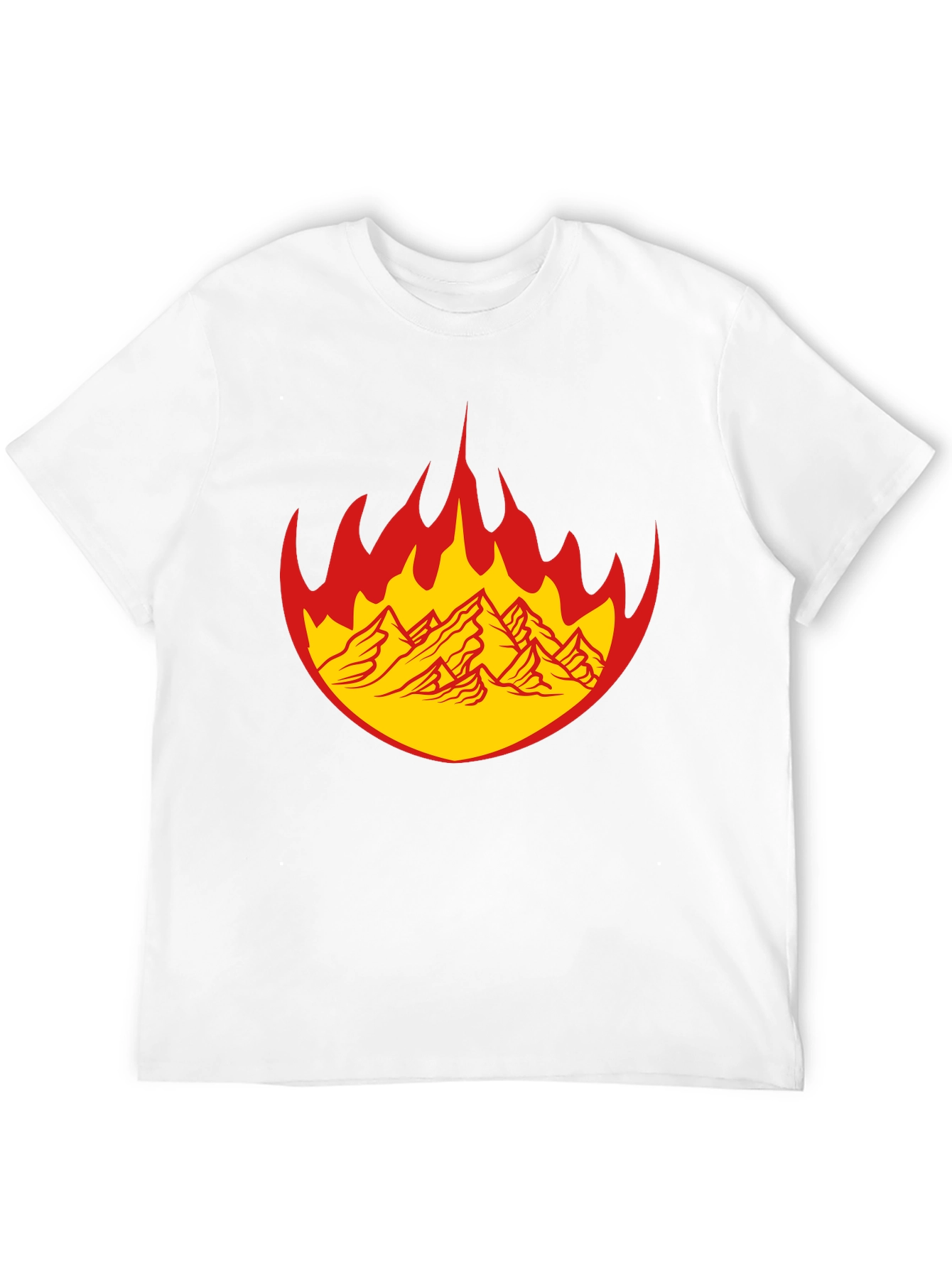 Fiery Mountain Graphic Tee - Bold Black T-Shirt