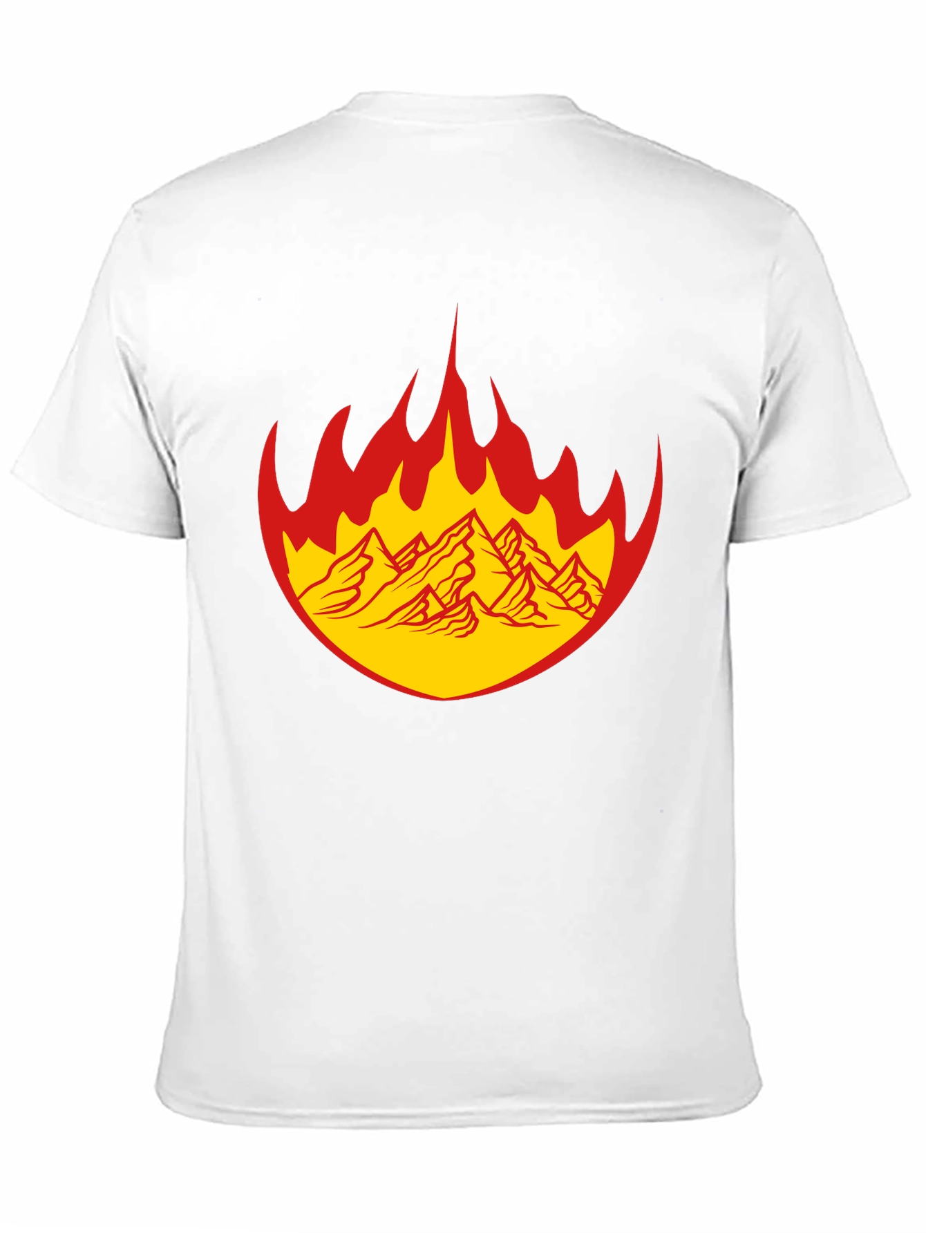 Fiery Mountain Graphic Tee - Bold Black T-Shirt