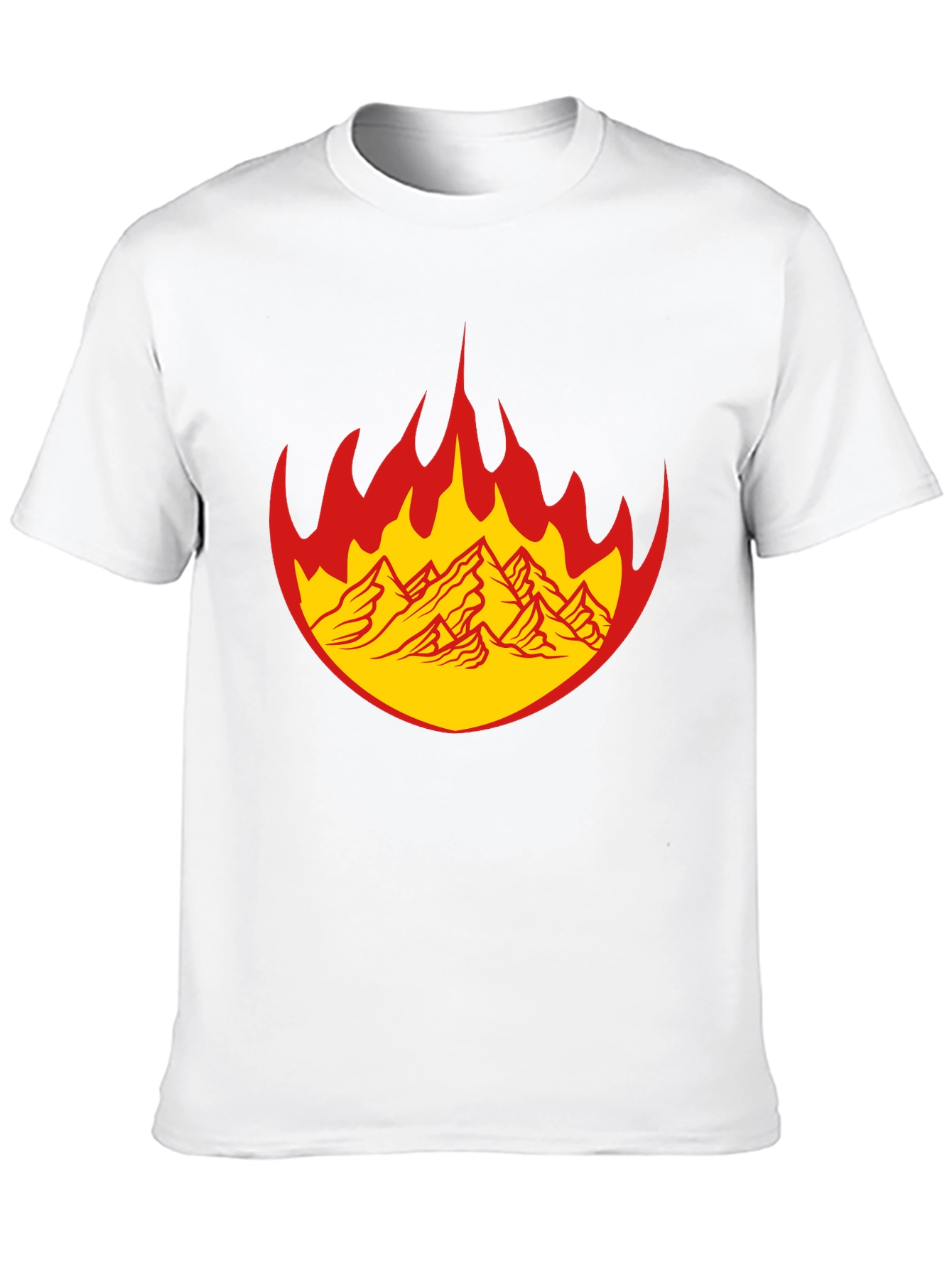 Fiery Mountain Graphic Tee - Bold Black T-Shirt