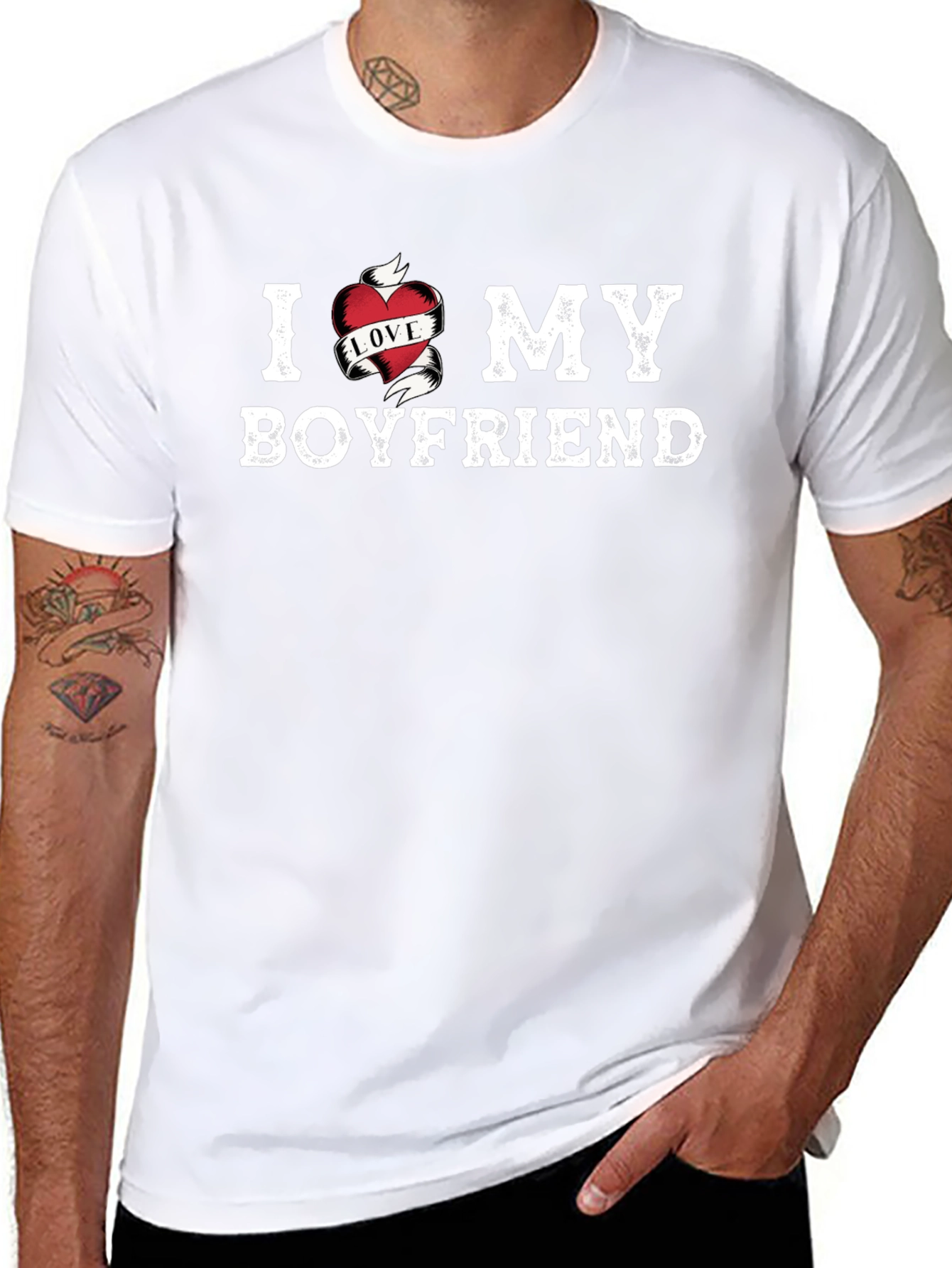 I Heart My Boyfriend Graphic Tee - Black