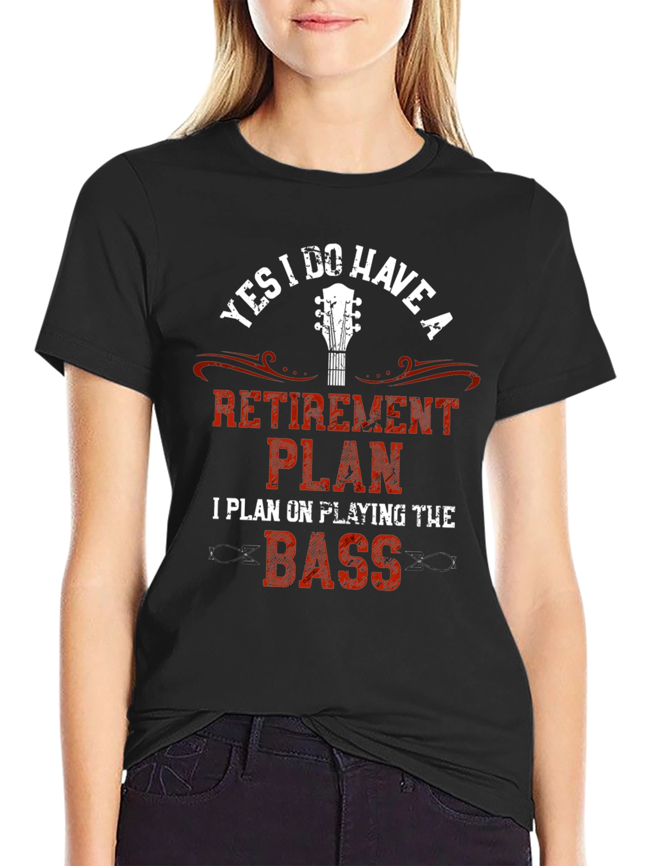 Retirement Plan Bass Guitar Graphic T-Shirt