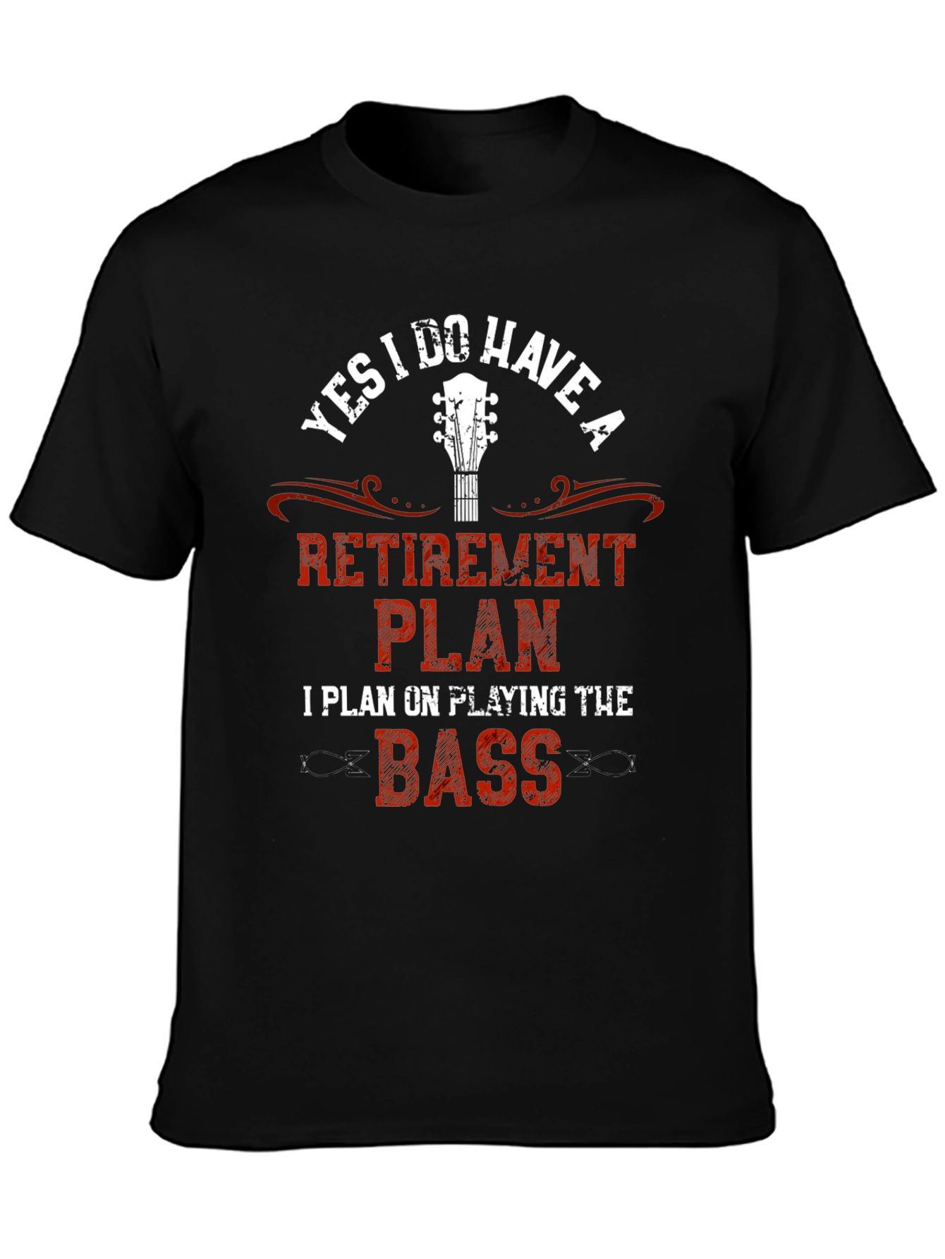 Retirement Plan Bass Guitar Graphic T-Shirt
