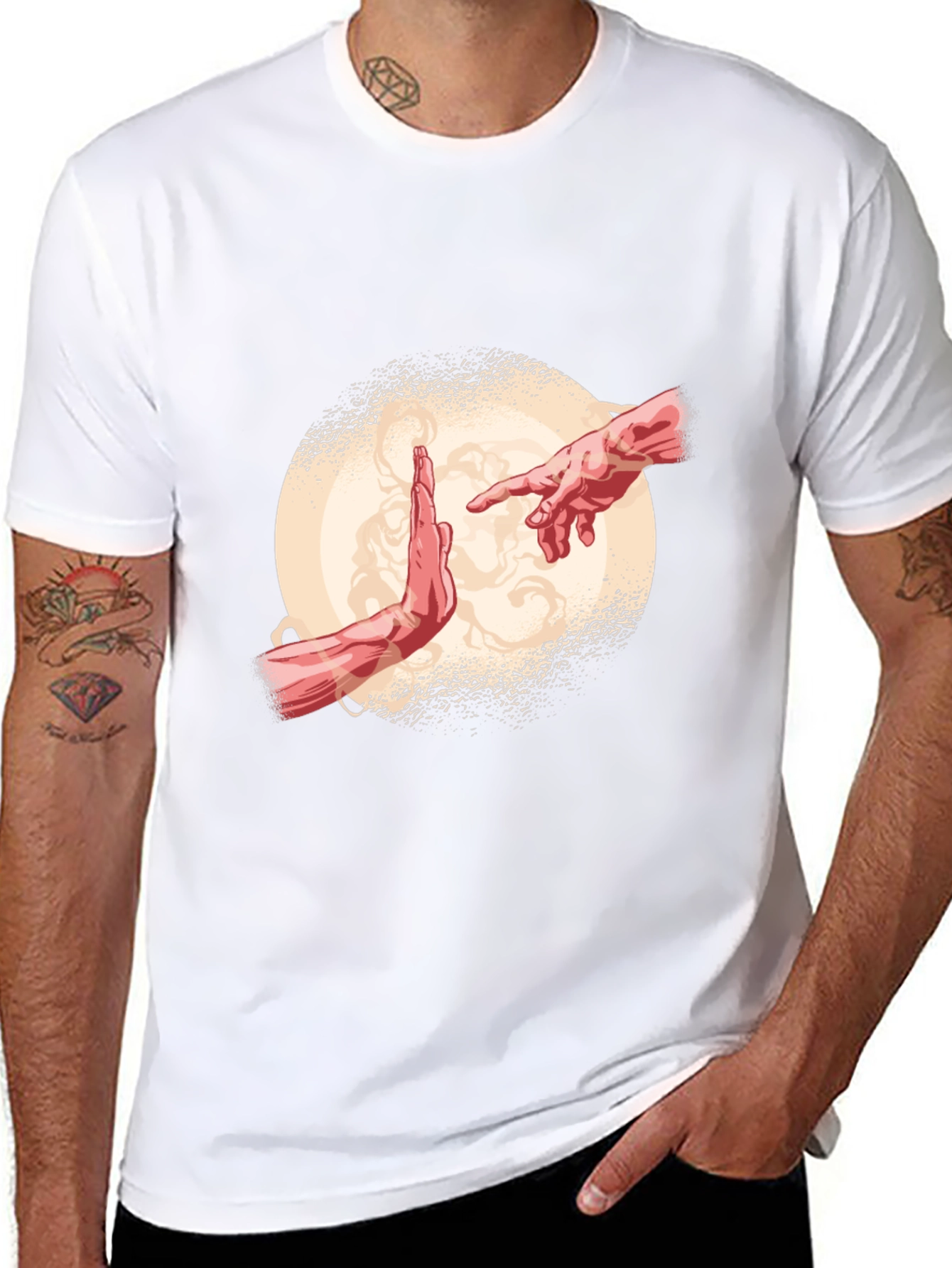 Creation Hands Graphic Black Tee