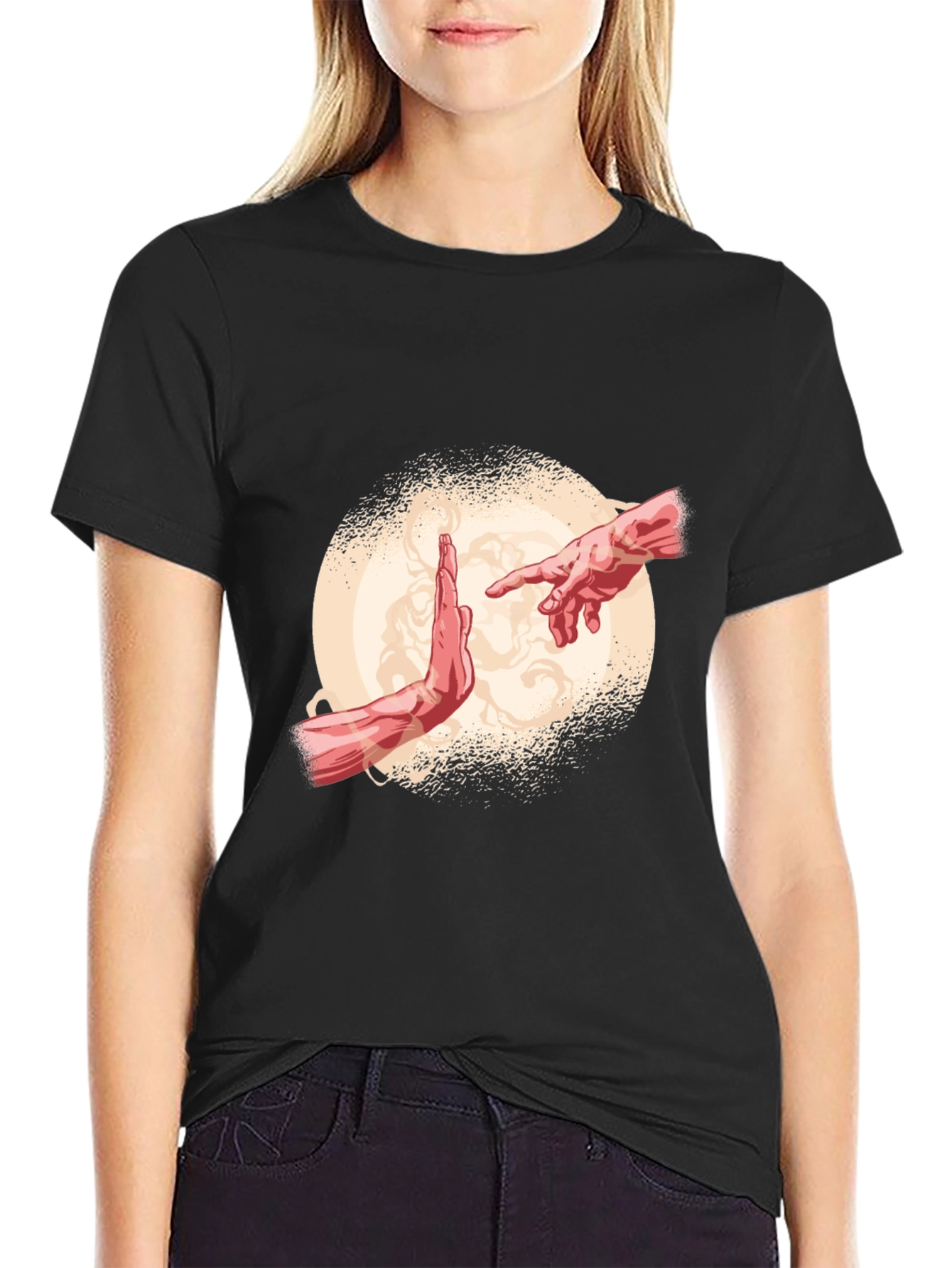Creation Hands Graphic Black Tee