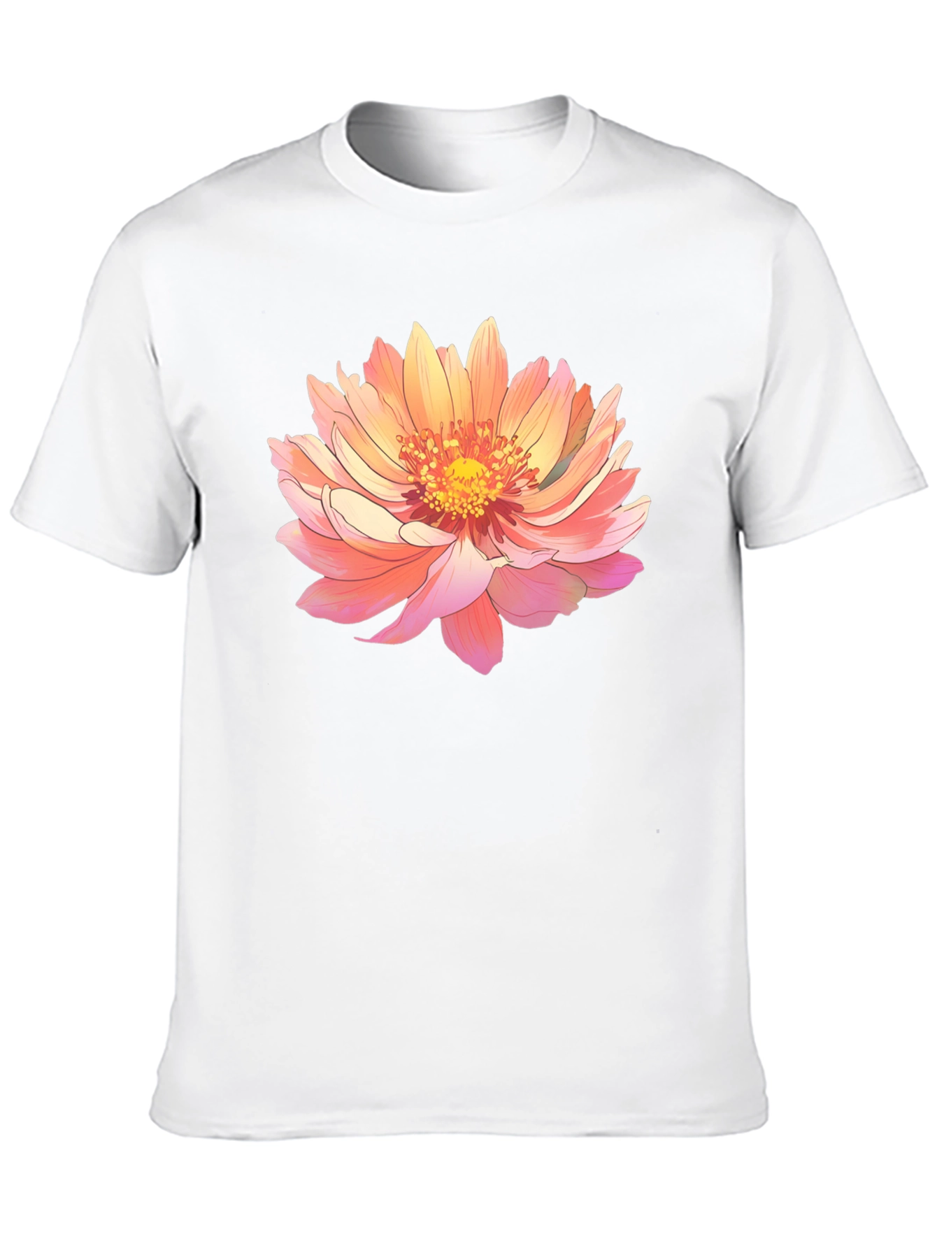 Floral Print Black Tee