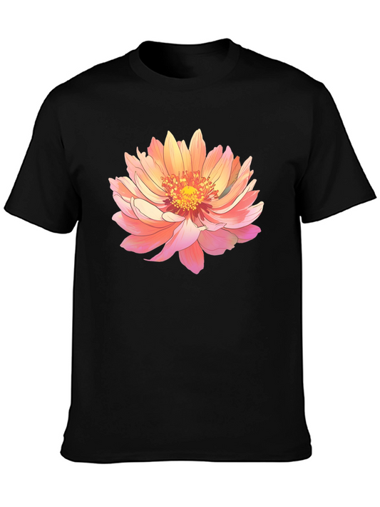 Floral Print Black Tee