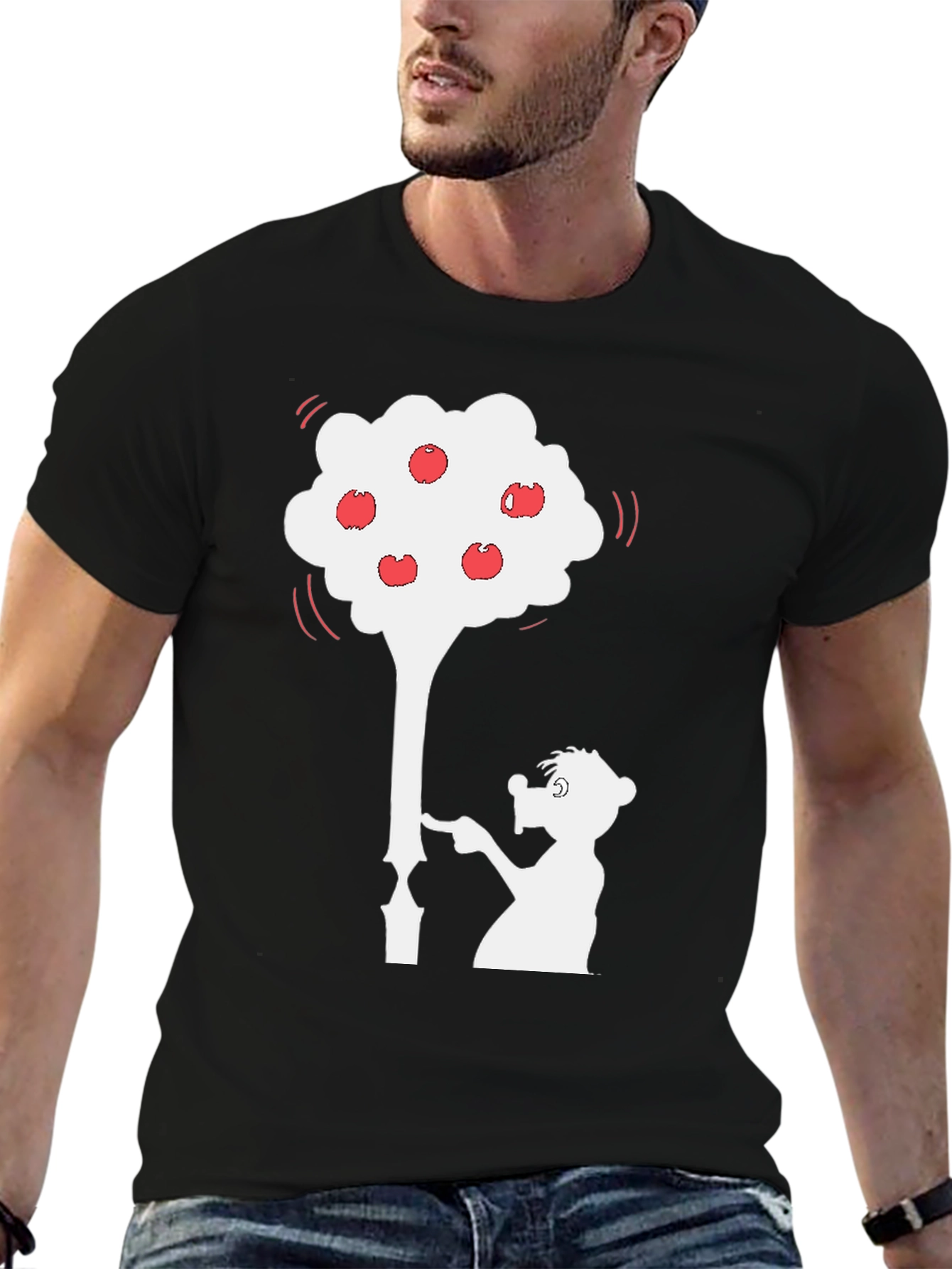 Whimsical Apple Tree Graphic T-Shirt - Unique Design