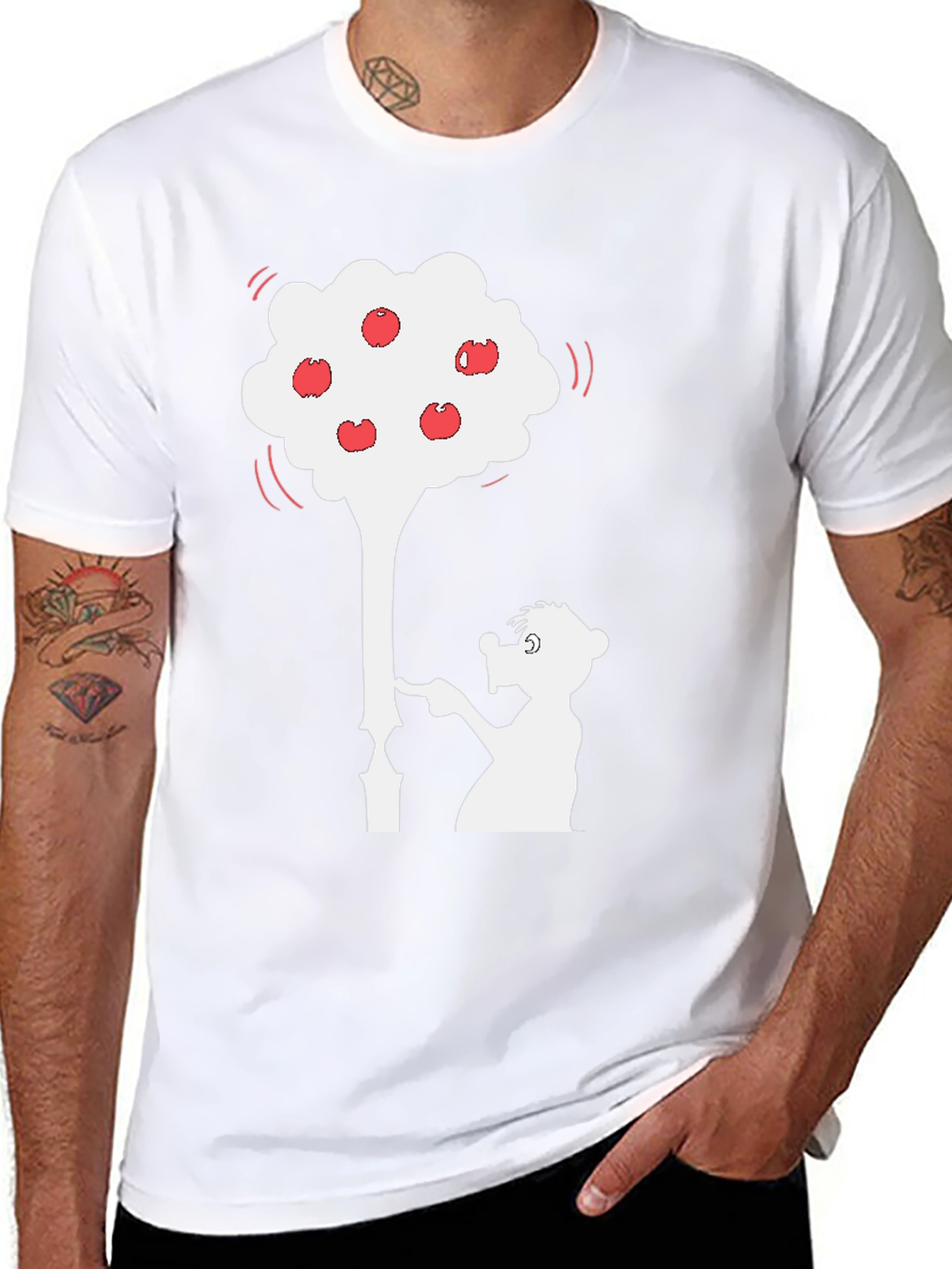 Whimsical Apple Tree Graphic T-Shirt - Unique Design