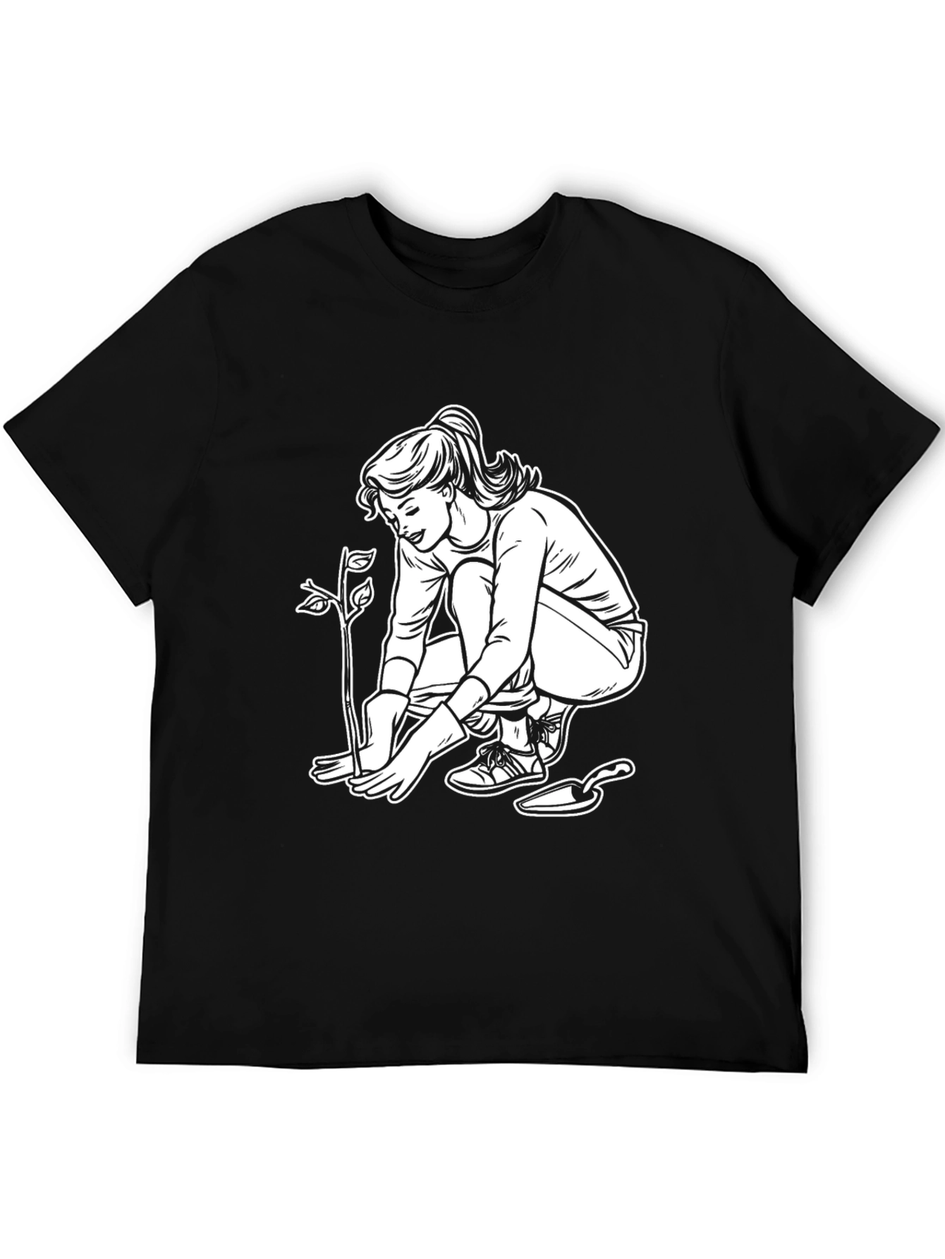 Gardener Woman Graphic Tee - Black