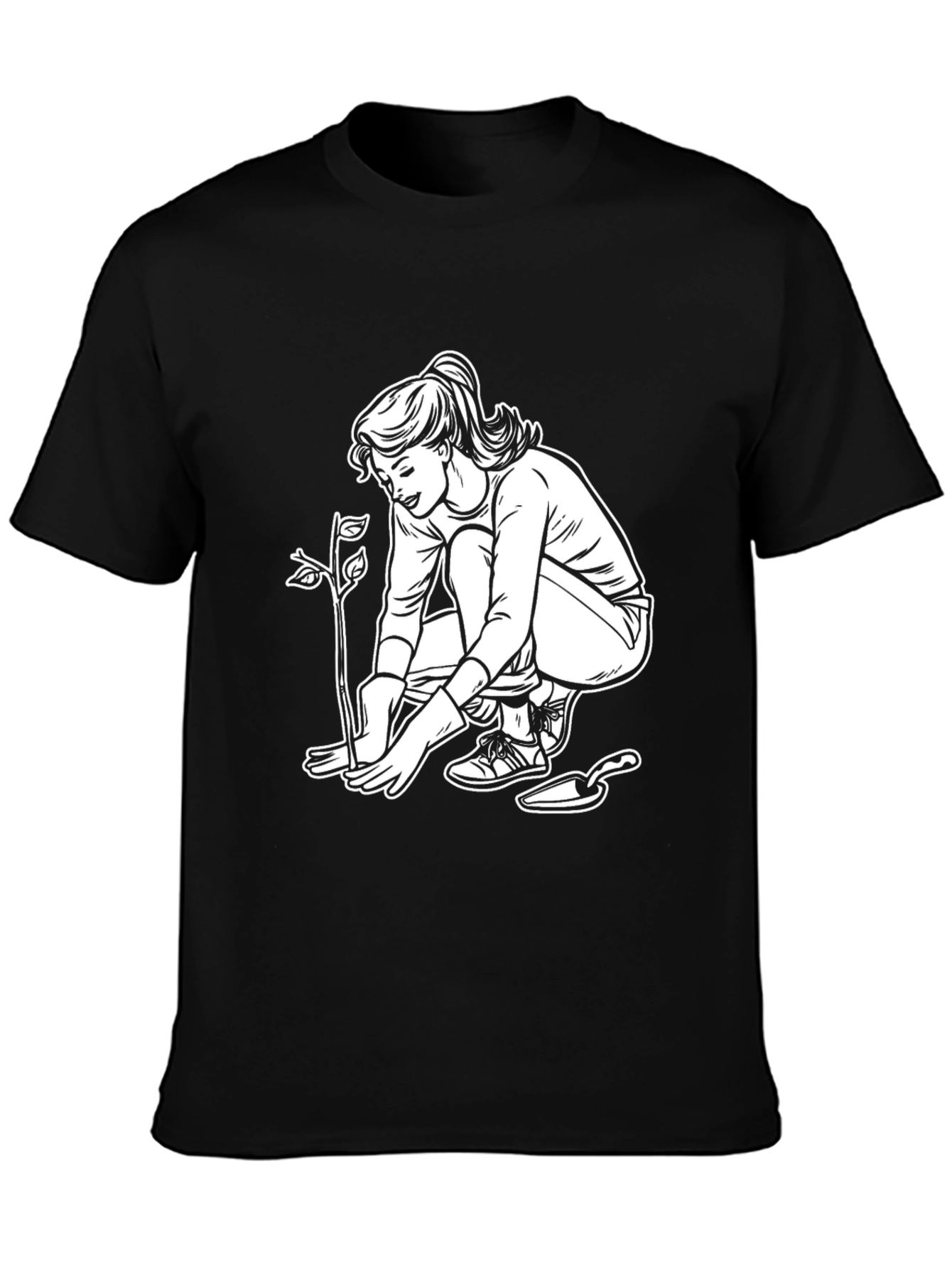 Gardener Woman Graphic Tee - Black