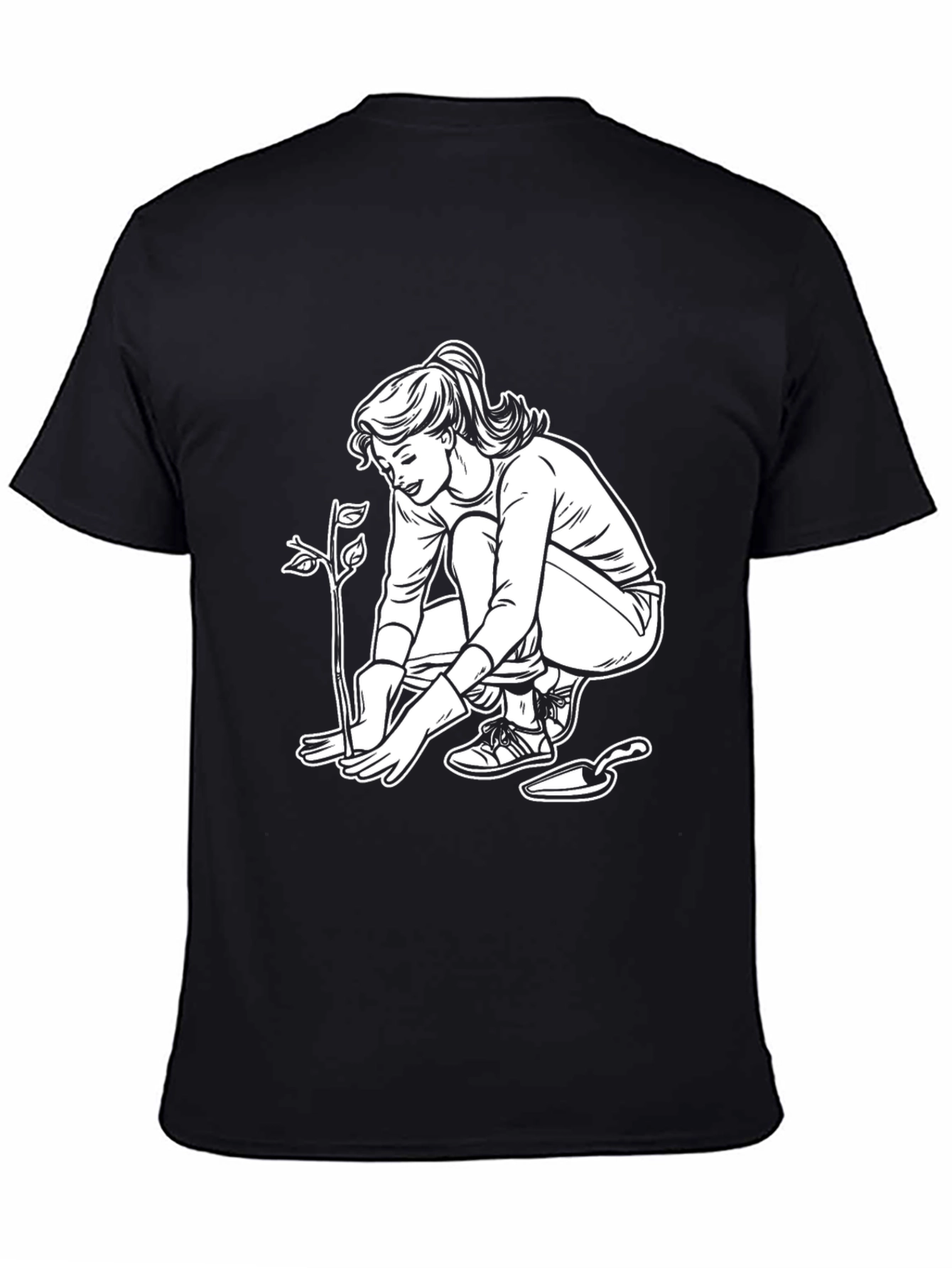 Gardener Woman Graphic Tee - Black