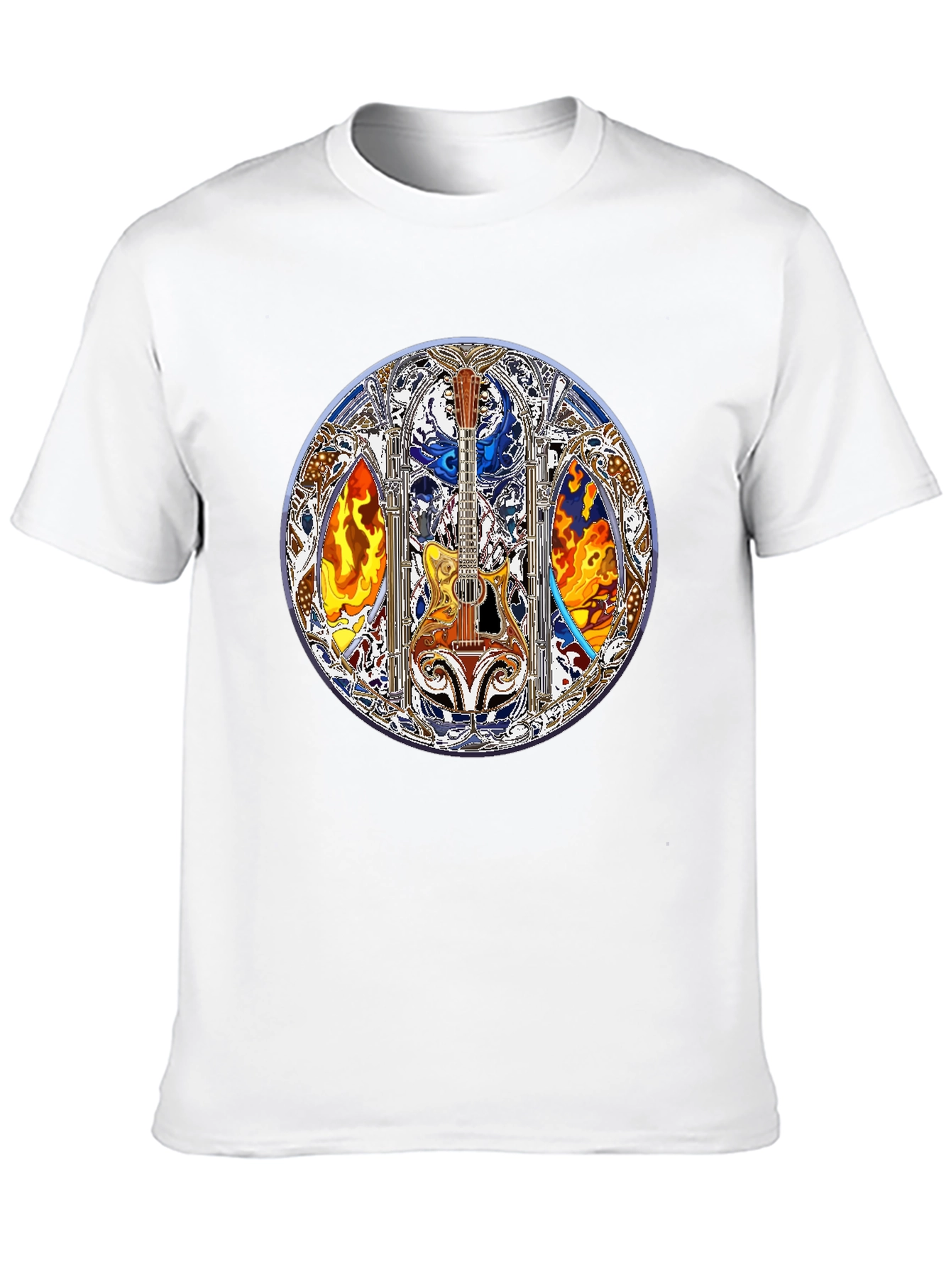 Guitar Stained Glass Art Tee