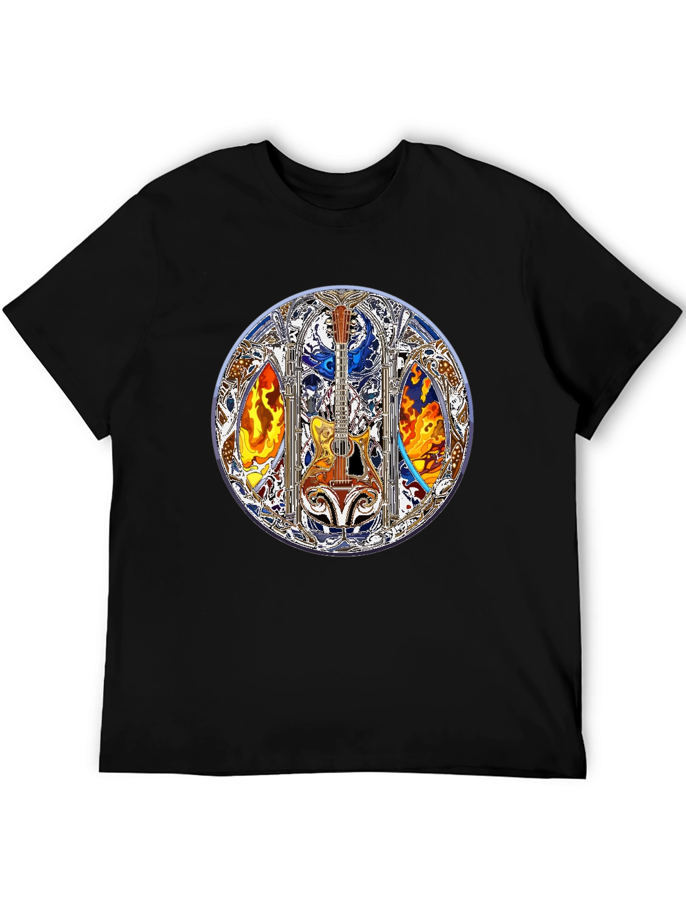 Guitar Stained Glass Art Tee