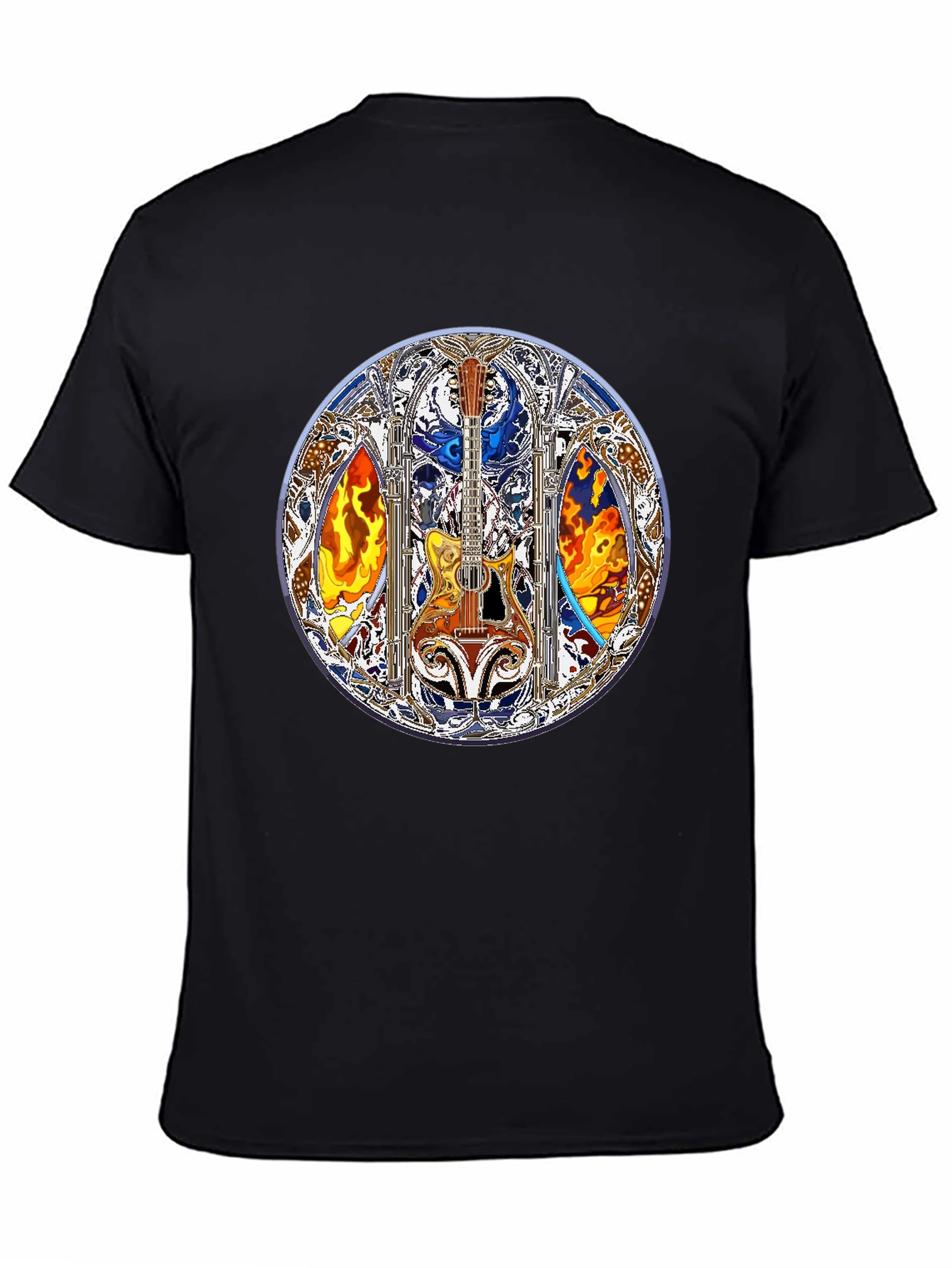 Guitar Stained Glass Art Tee