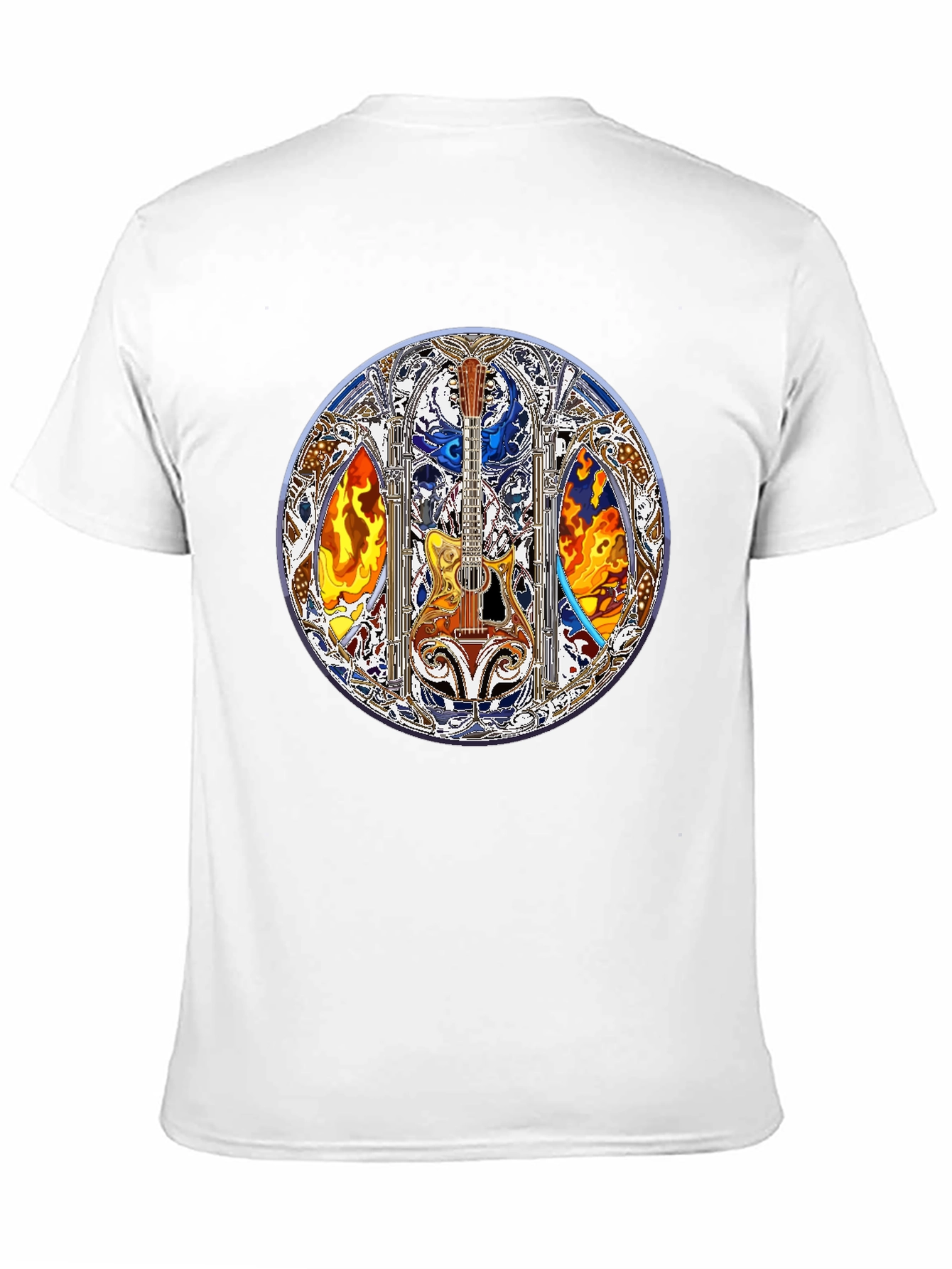 Guitar Stained Glass Art Tee