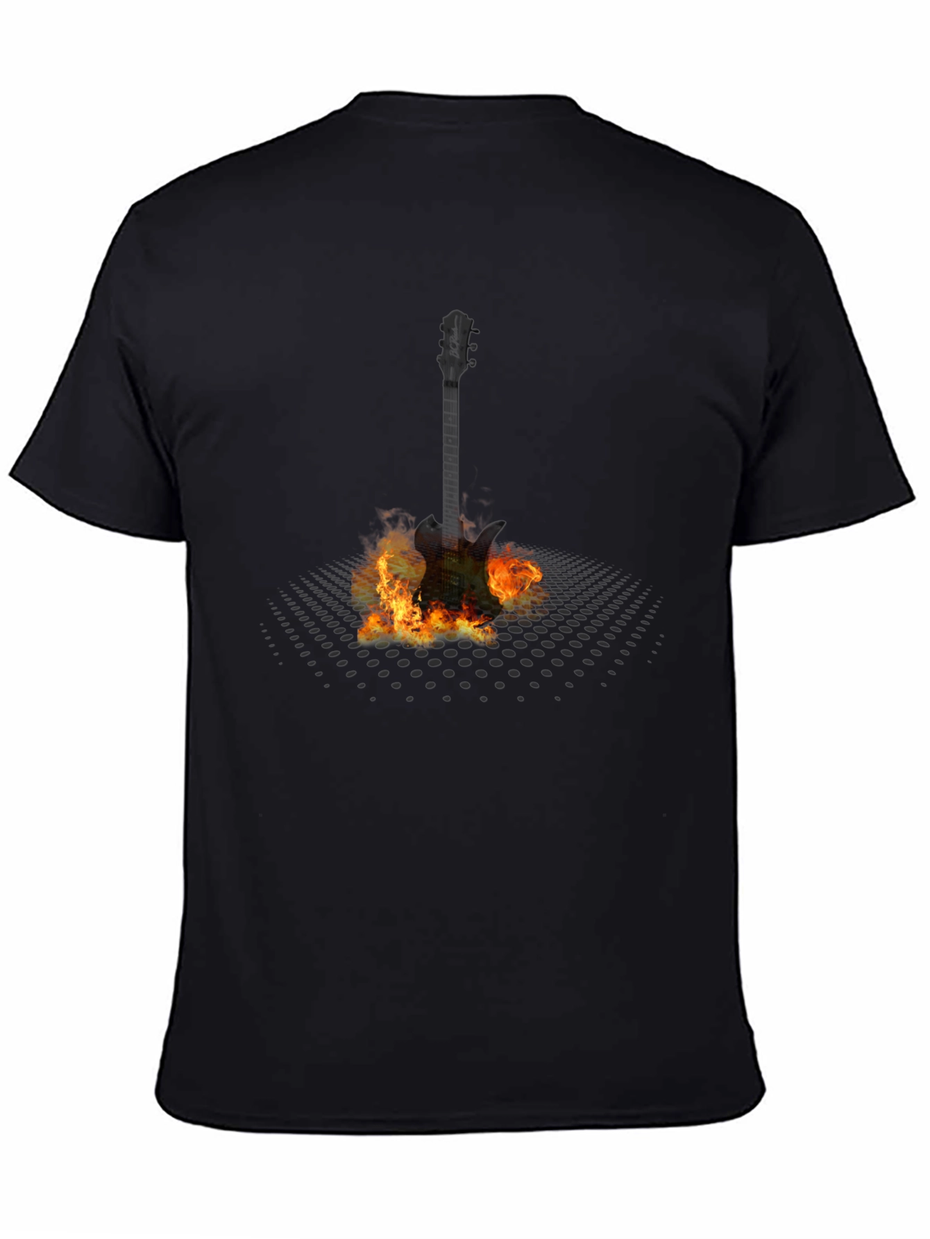 Flaming Guitar Graphic T-Shirt - Rock Music Tee
