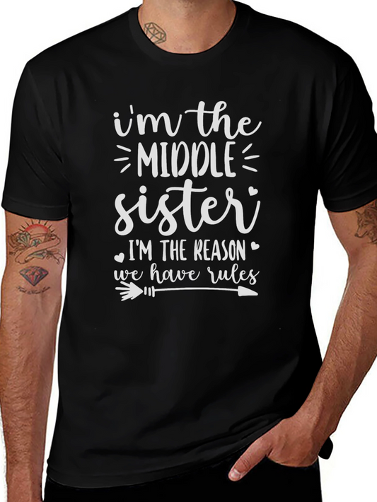 Funny Middle Sister Graphic T-Shirt