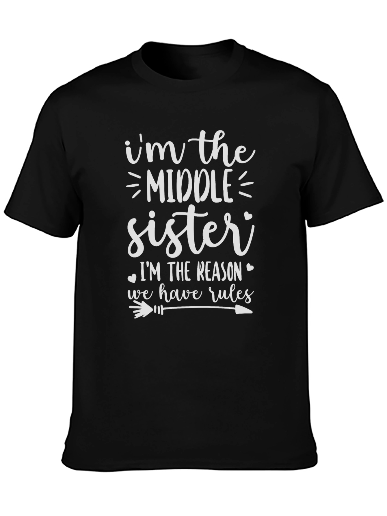 Funny Middle Sister Graphic T-Shirt