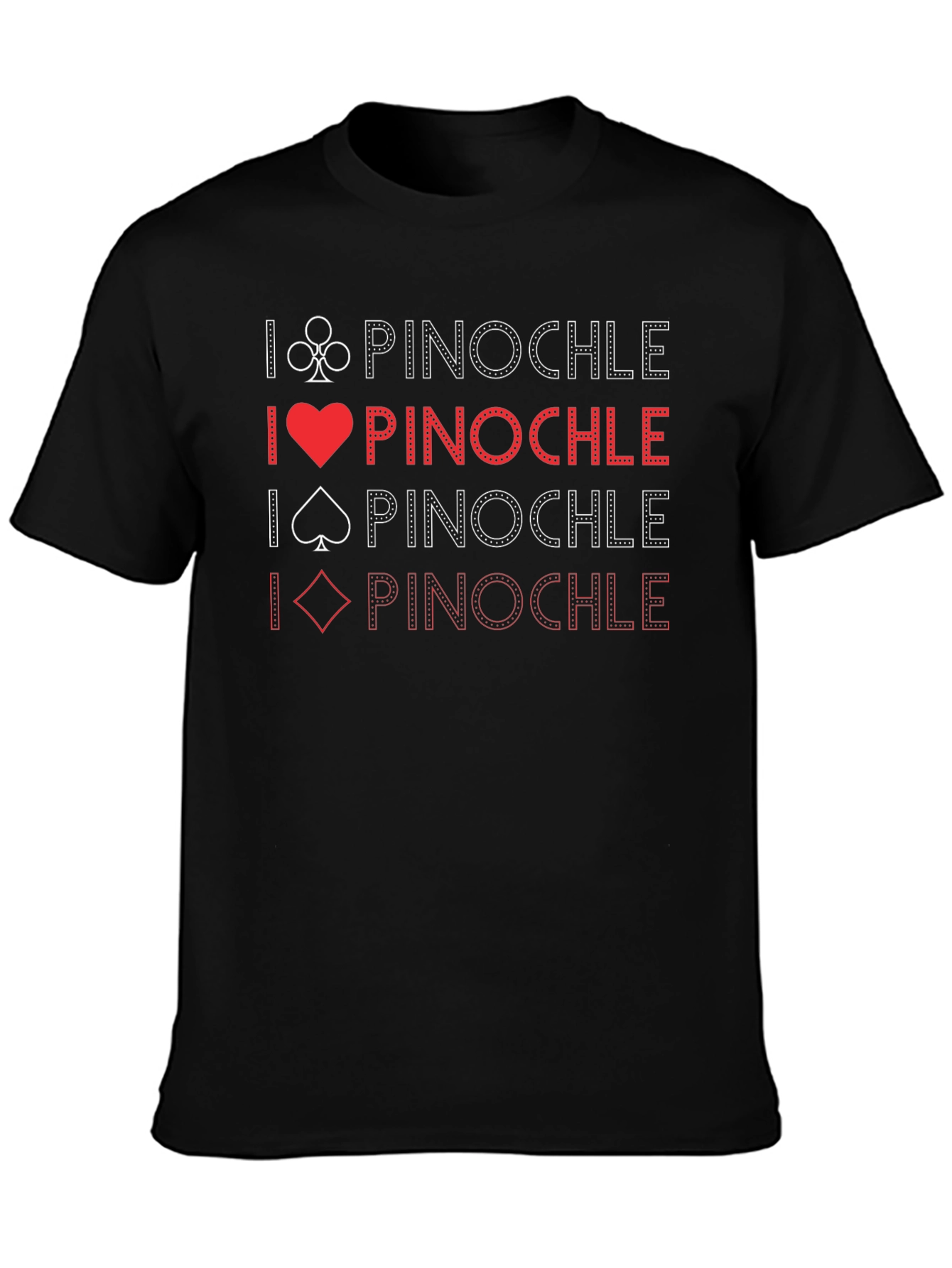 I Love Pinochle T-Shirt: Card Game Enthusiast Apparel