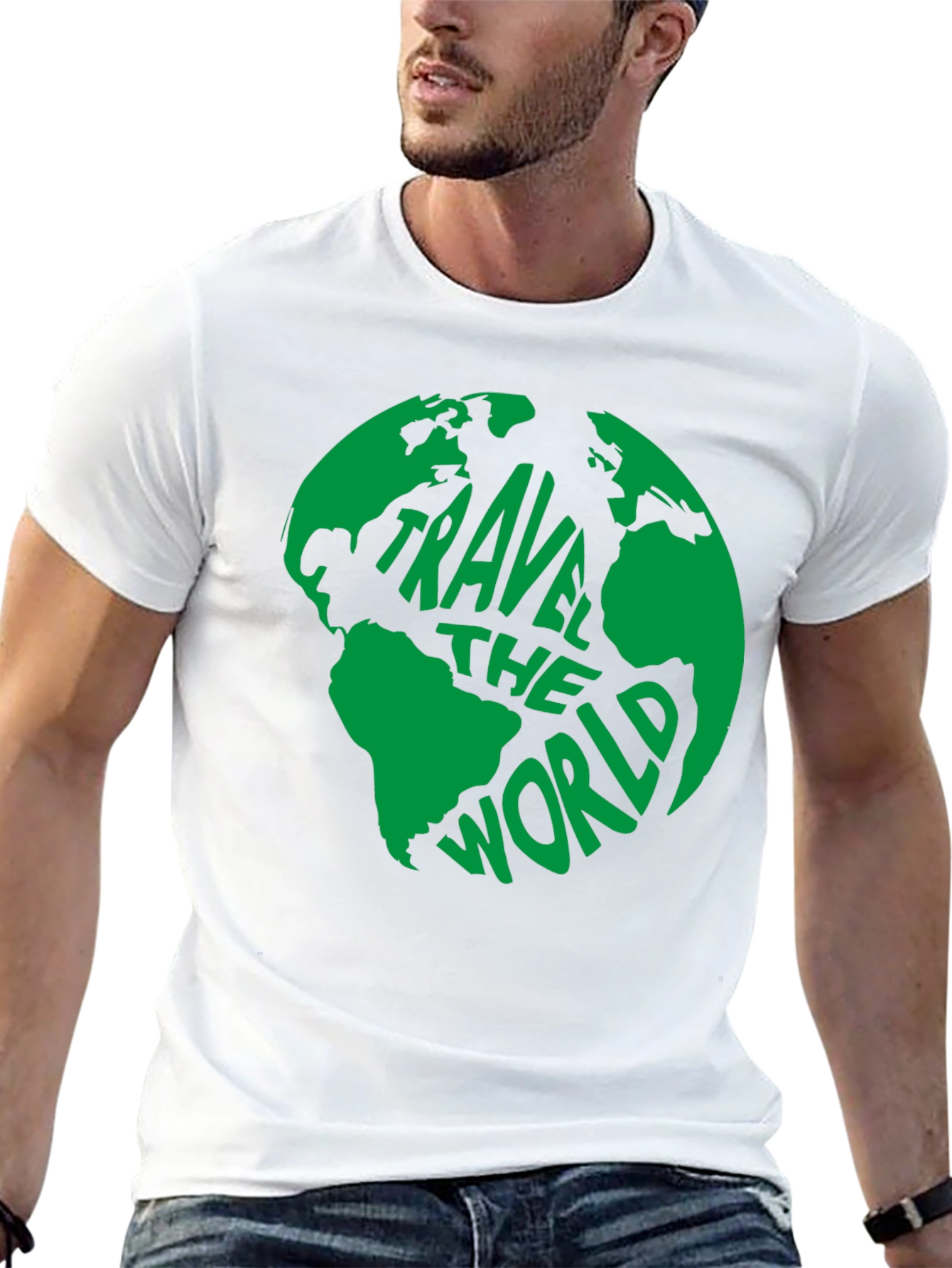 Travel The World Graphic T-Shirt - Black