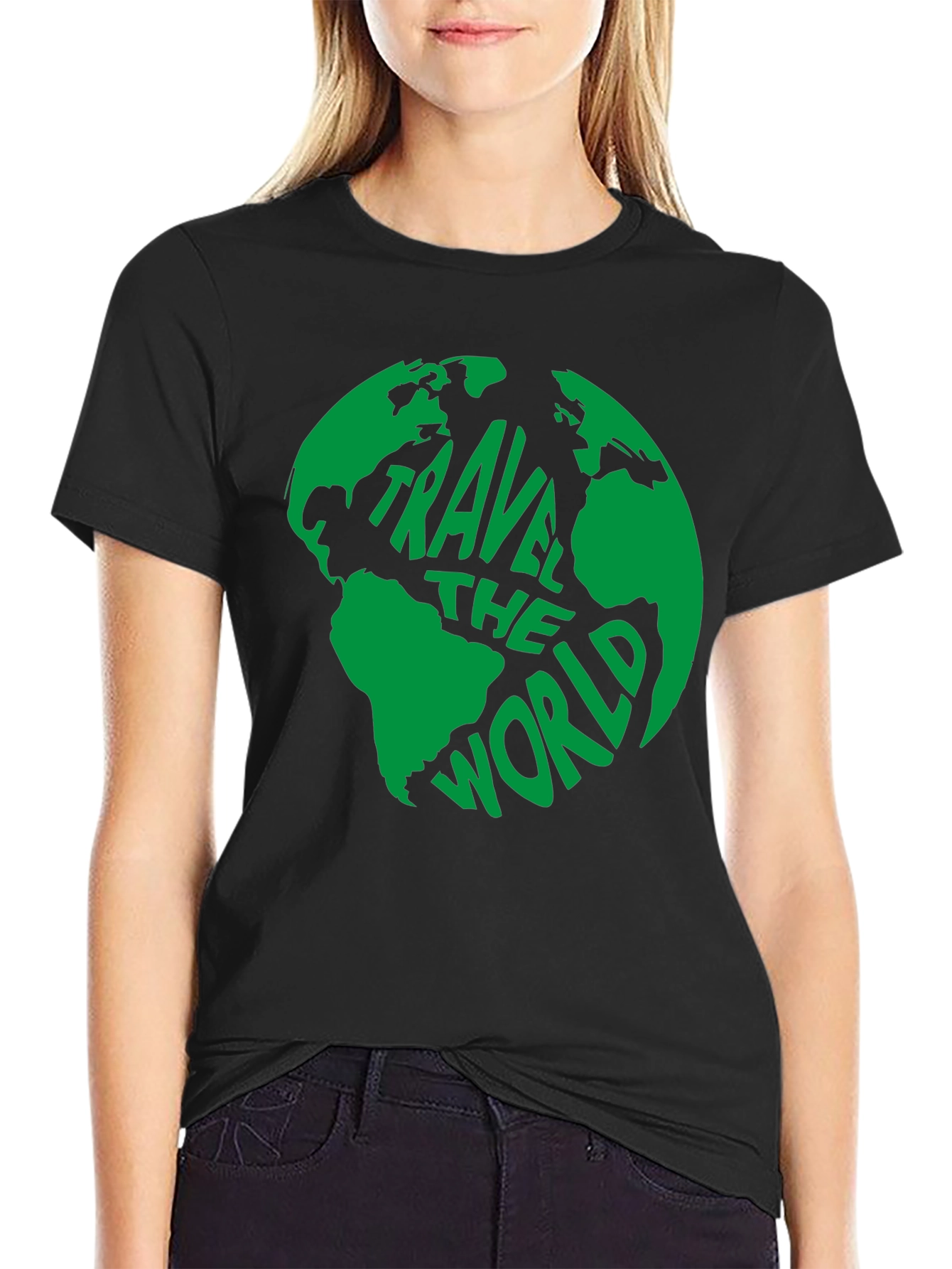 Travel The World Graphic T-Shirt - Black
