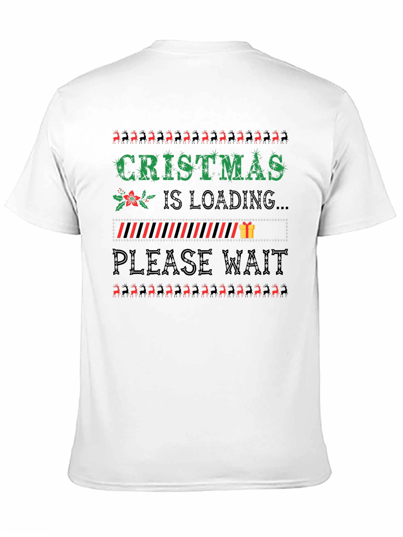 Christmas Is Loading Black Graphic Tee
