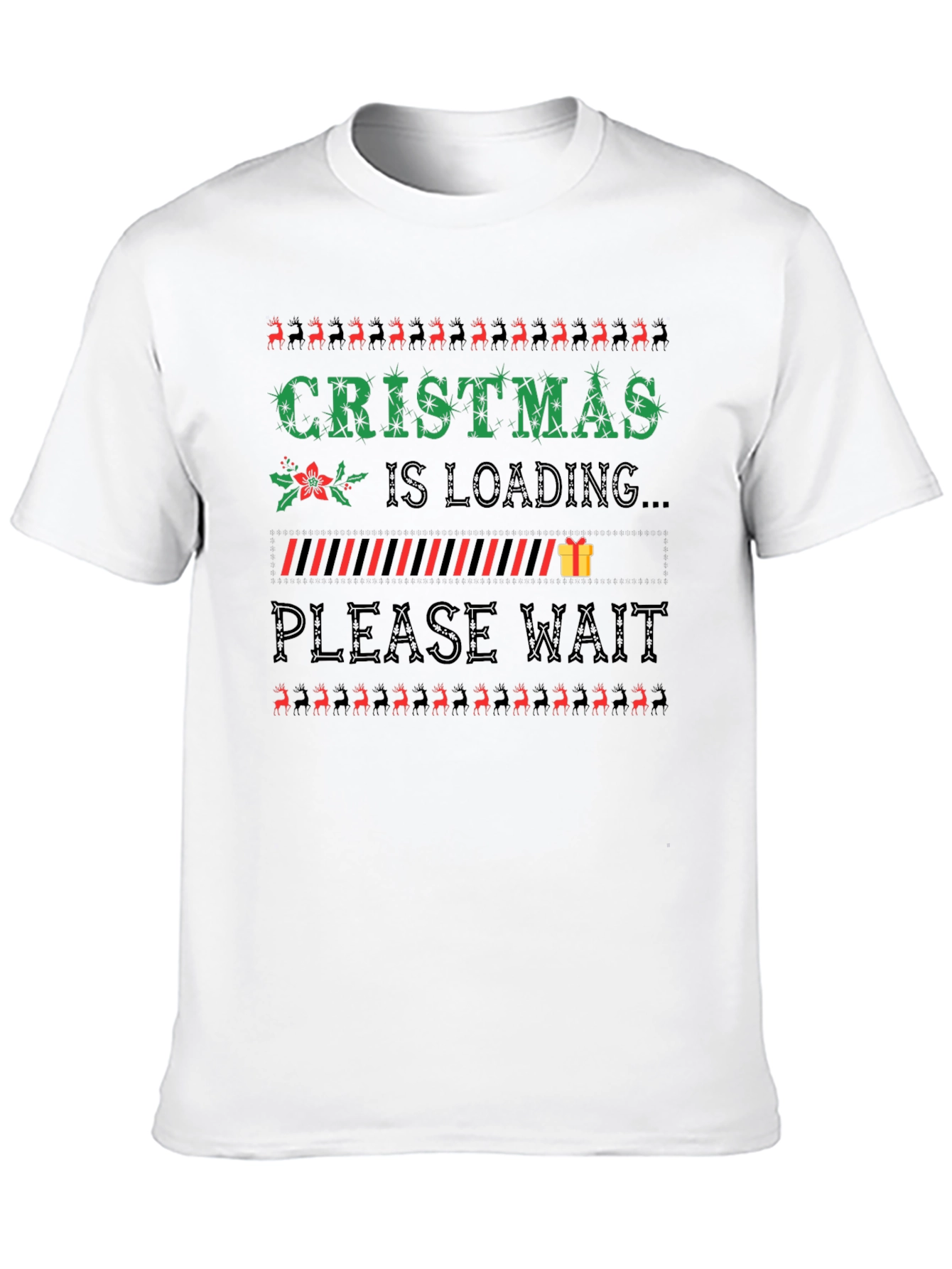 Christmas Is Loading Black Graphic Tee