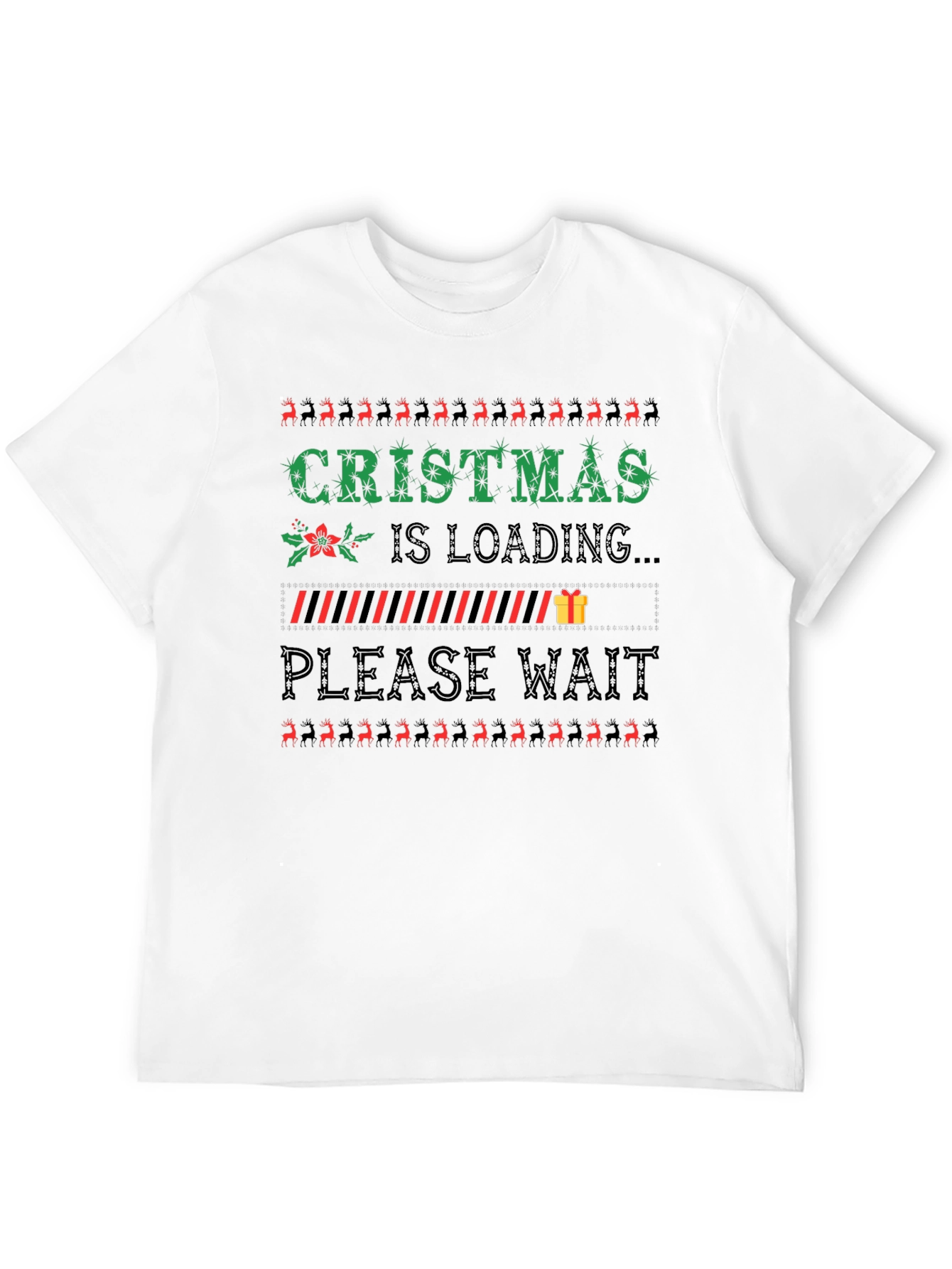 Christmas Is Loading Black Graphic Tee