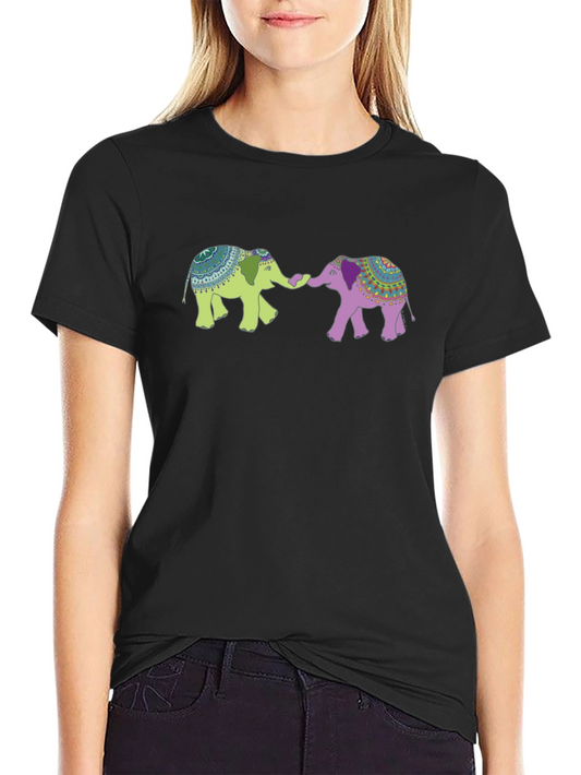 Elephant Graphic Tee - Black Cotton Blend