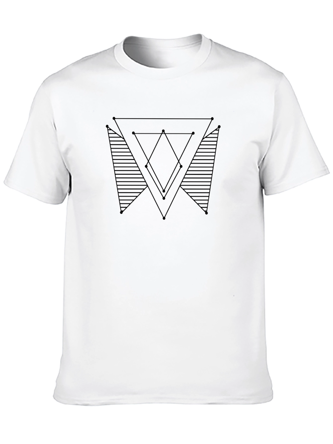 Geometric Triangle Graphic Print Black Tee