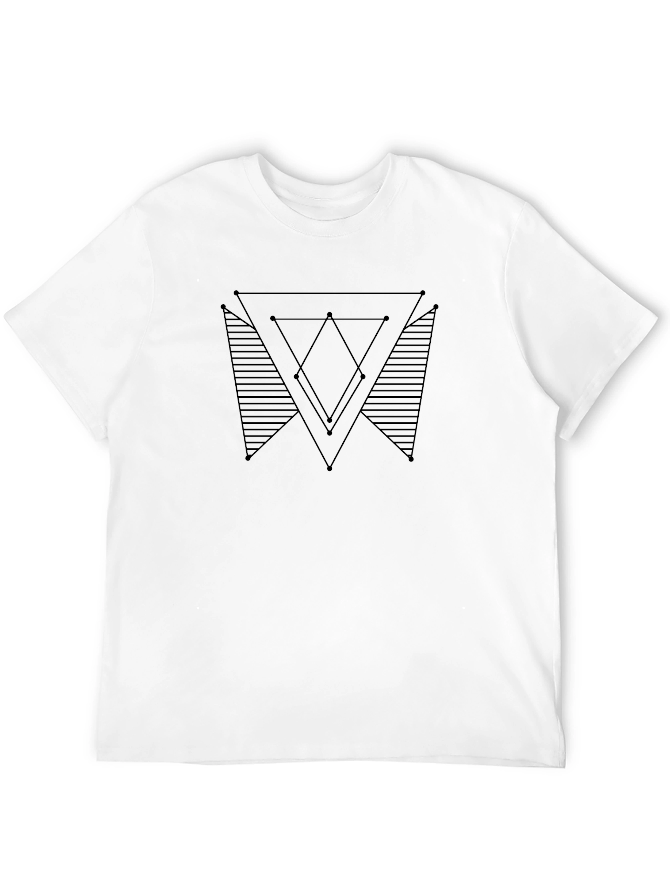 Geometric Triangle Graphic Print Black Tee