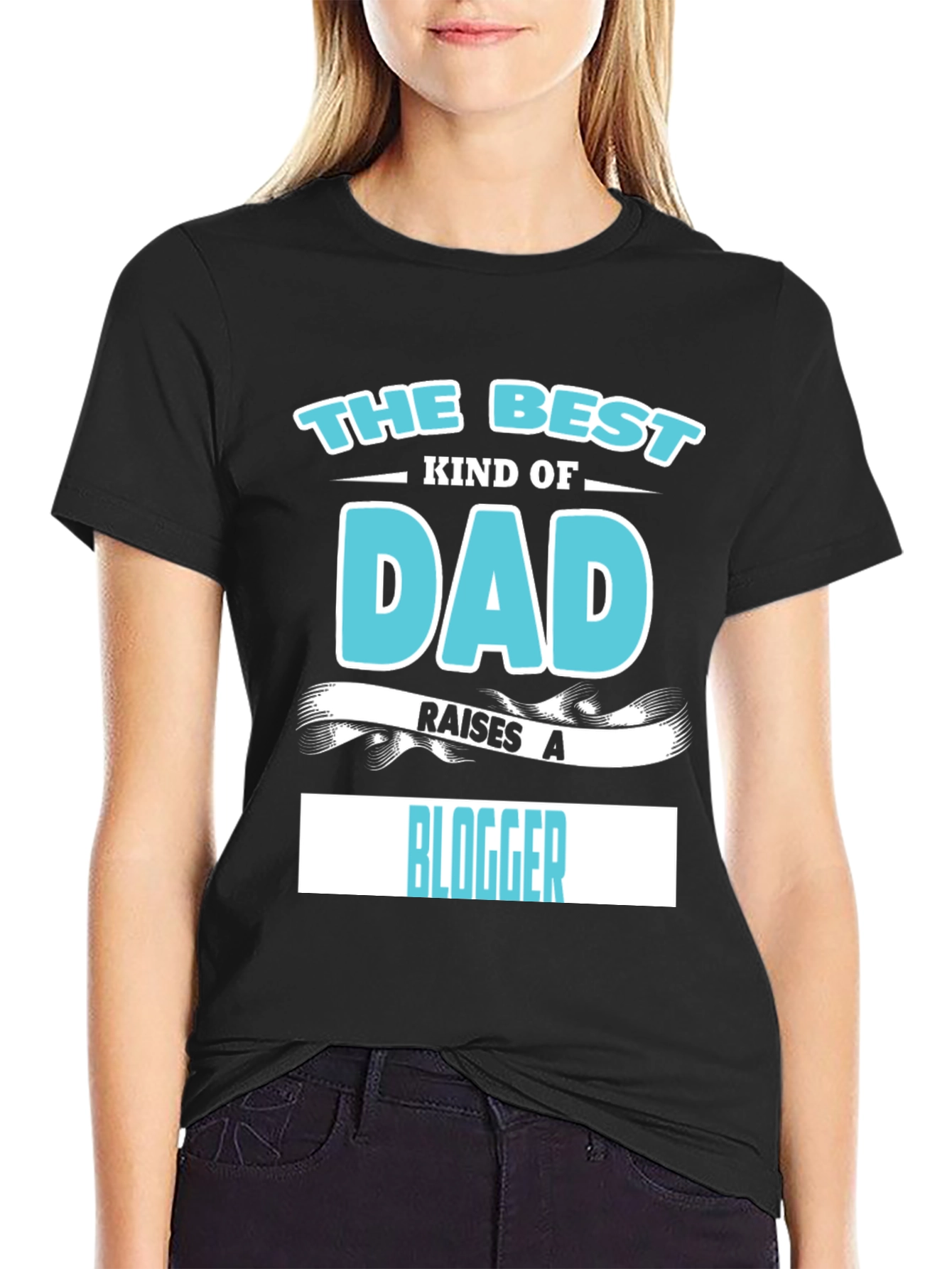 The Best Dad Raises A Blogger Graphic T-Shirt