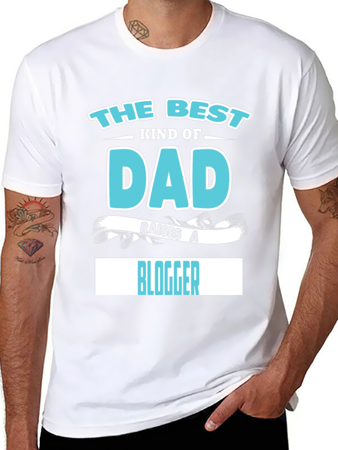 The Best Dad Raises A Blogger Graphic T-Shirt