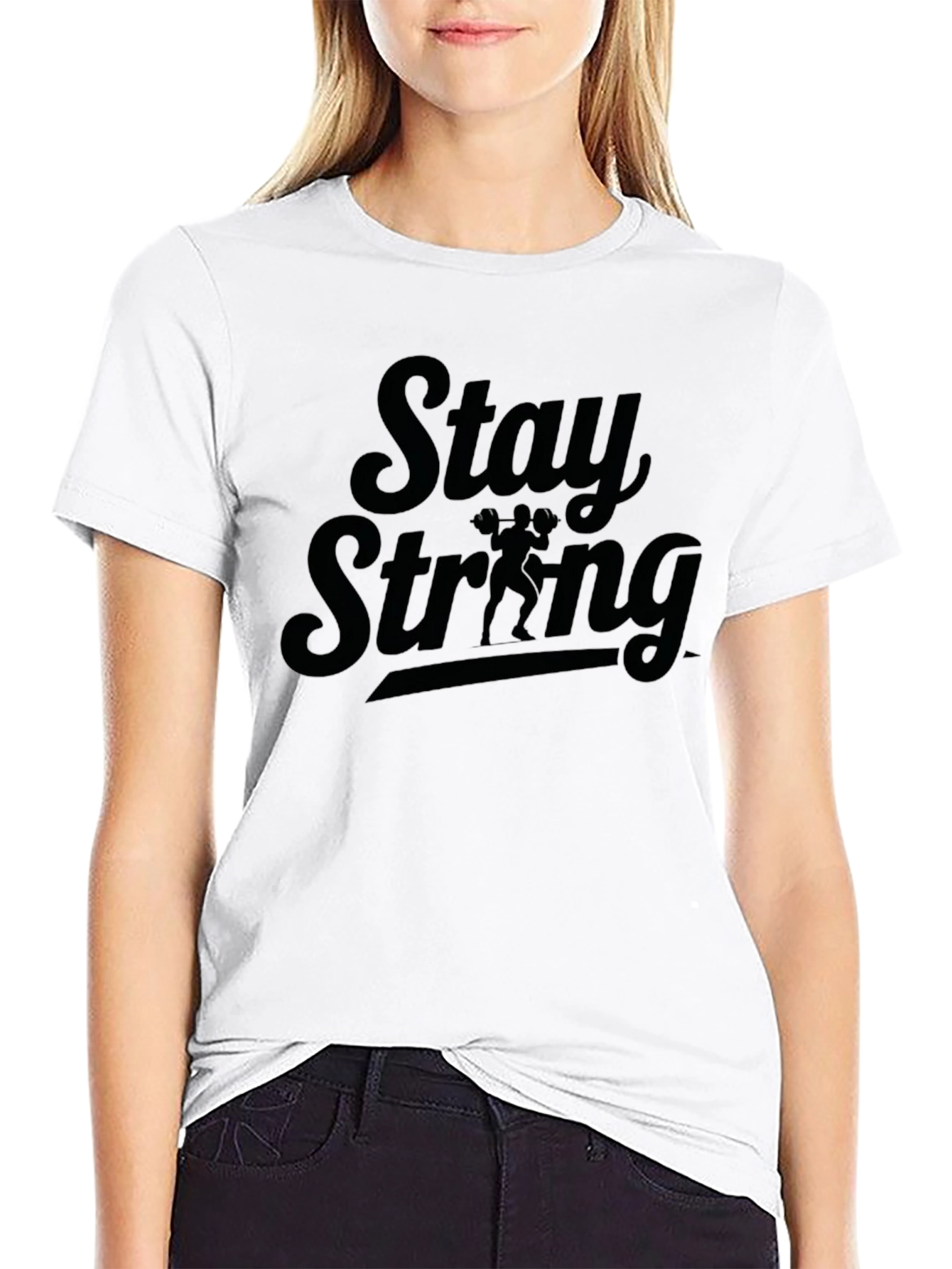 Stay Strong Black Graphic Tee for Men
