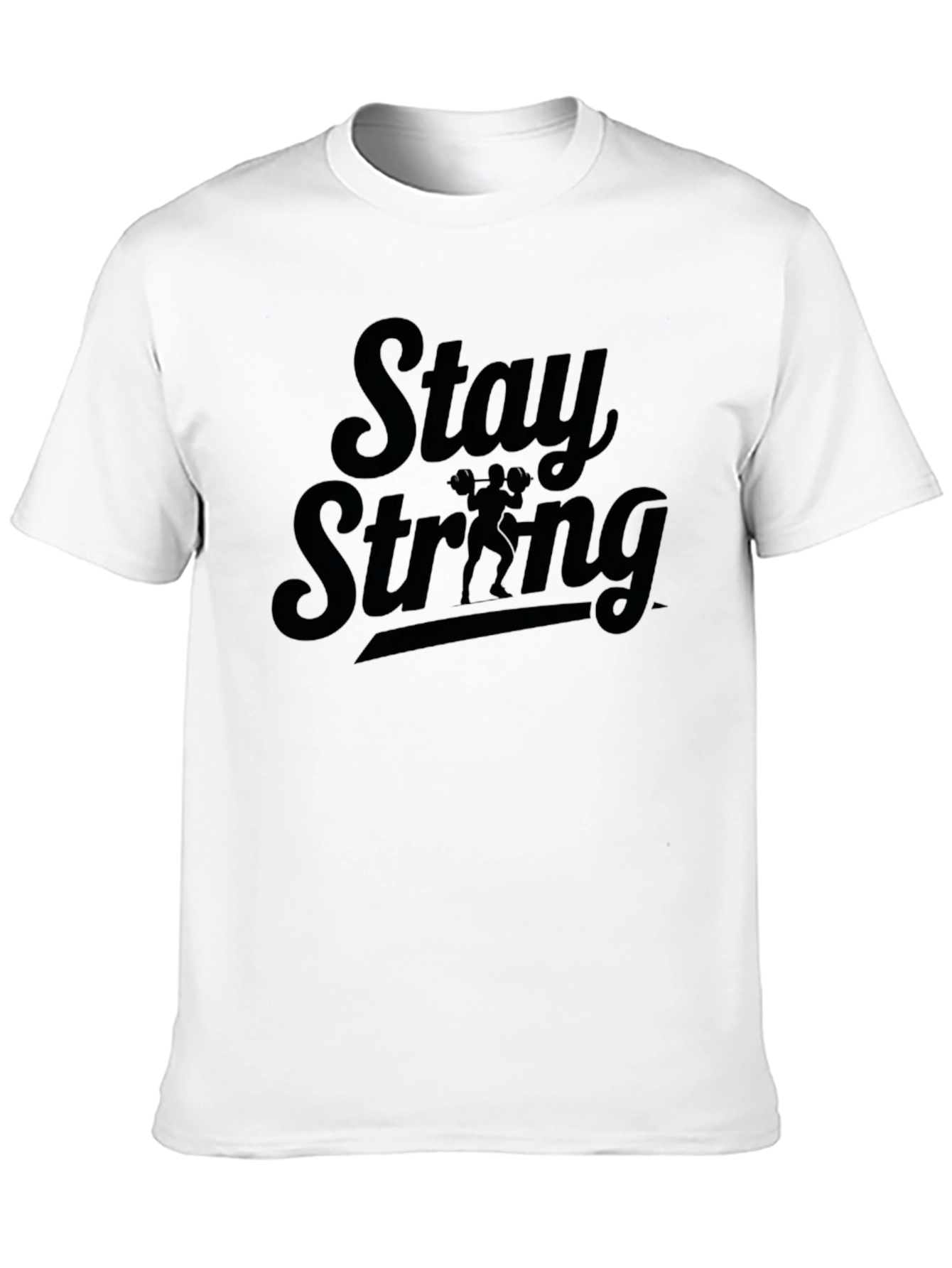 Stay Strong Black Graphic Tee for Men