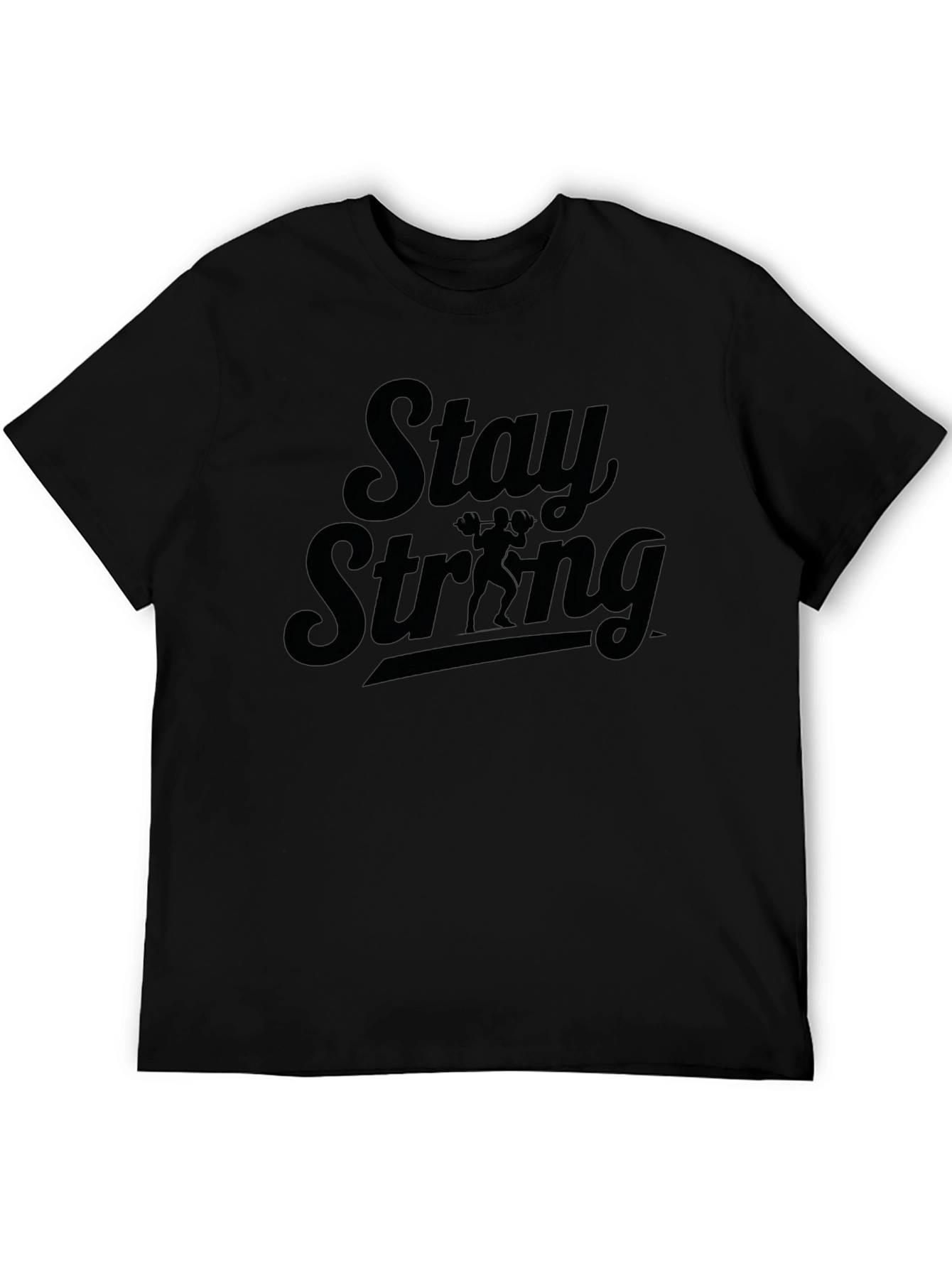 Stay Strong Black Graphic Tee for Men