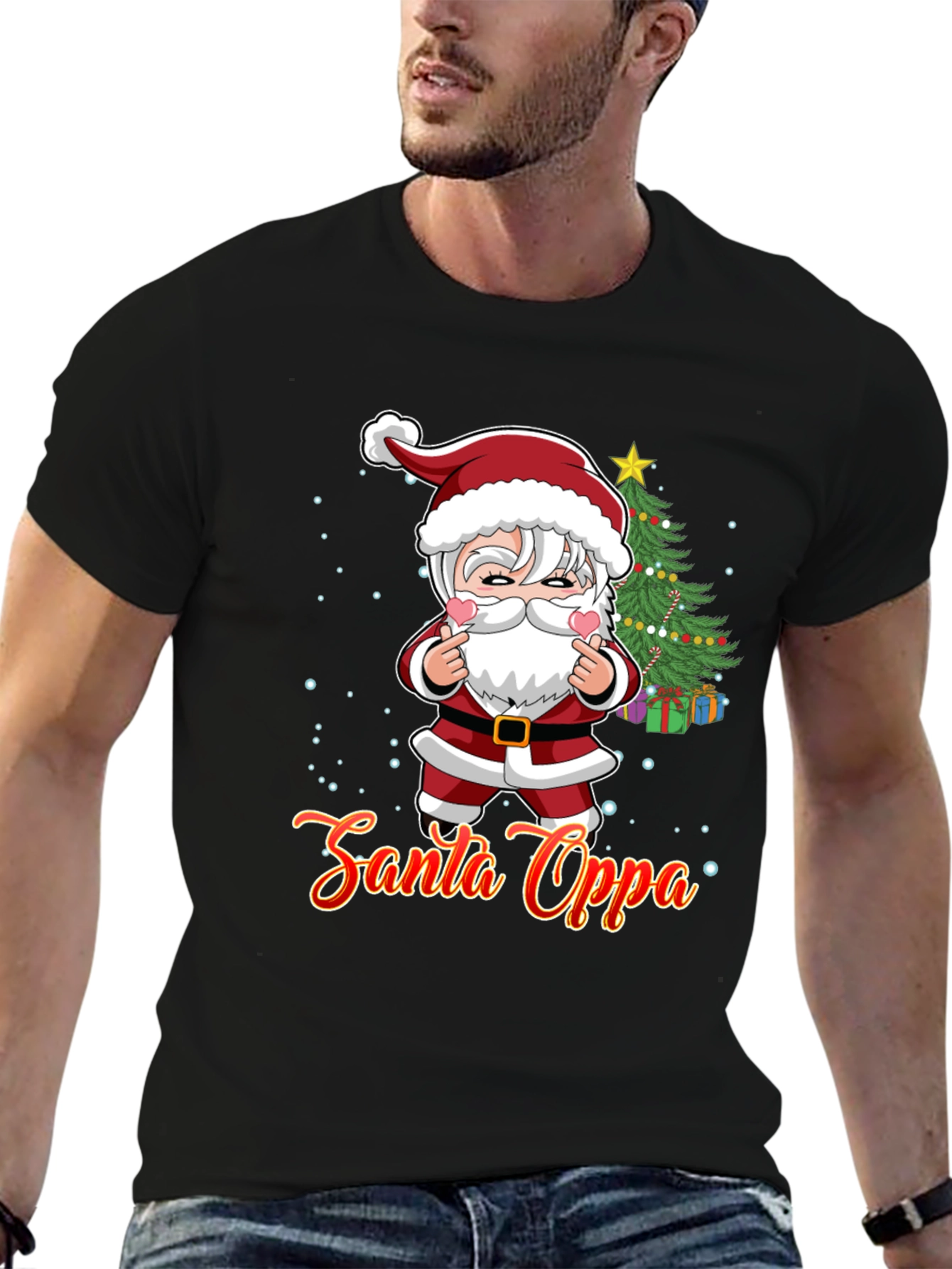 Santa Oppa Christmas T-Shirt: K-Pop Holiday Style