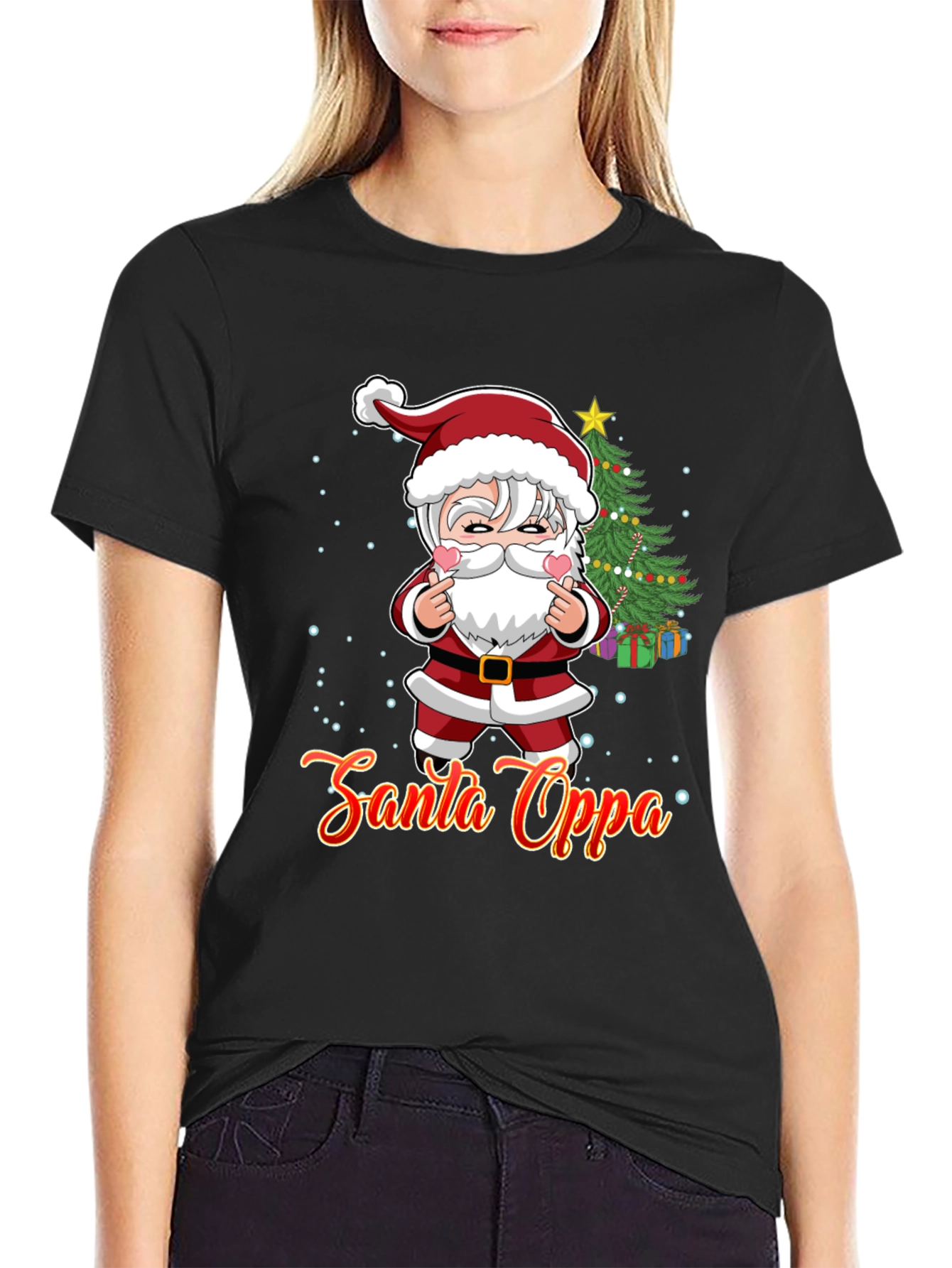 Santa Oppa Christmas T-Shirt: K-Pop Holiday Style