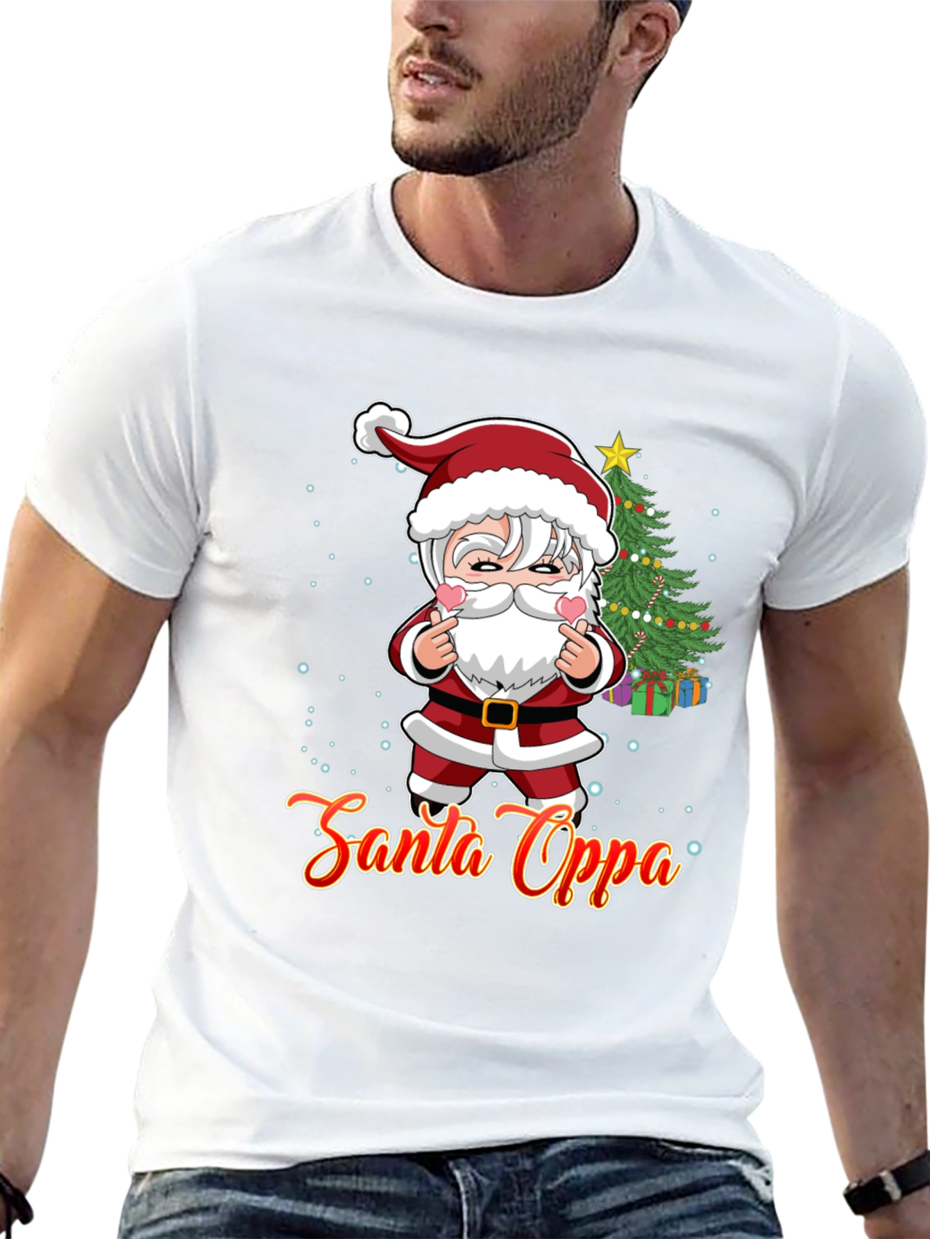 Santa Oppa Christmas T-Shirt: K-Pop Holiday Style