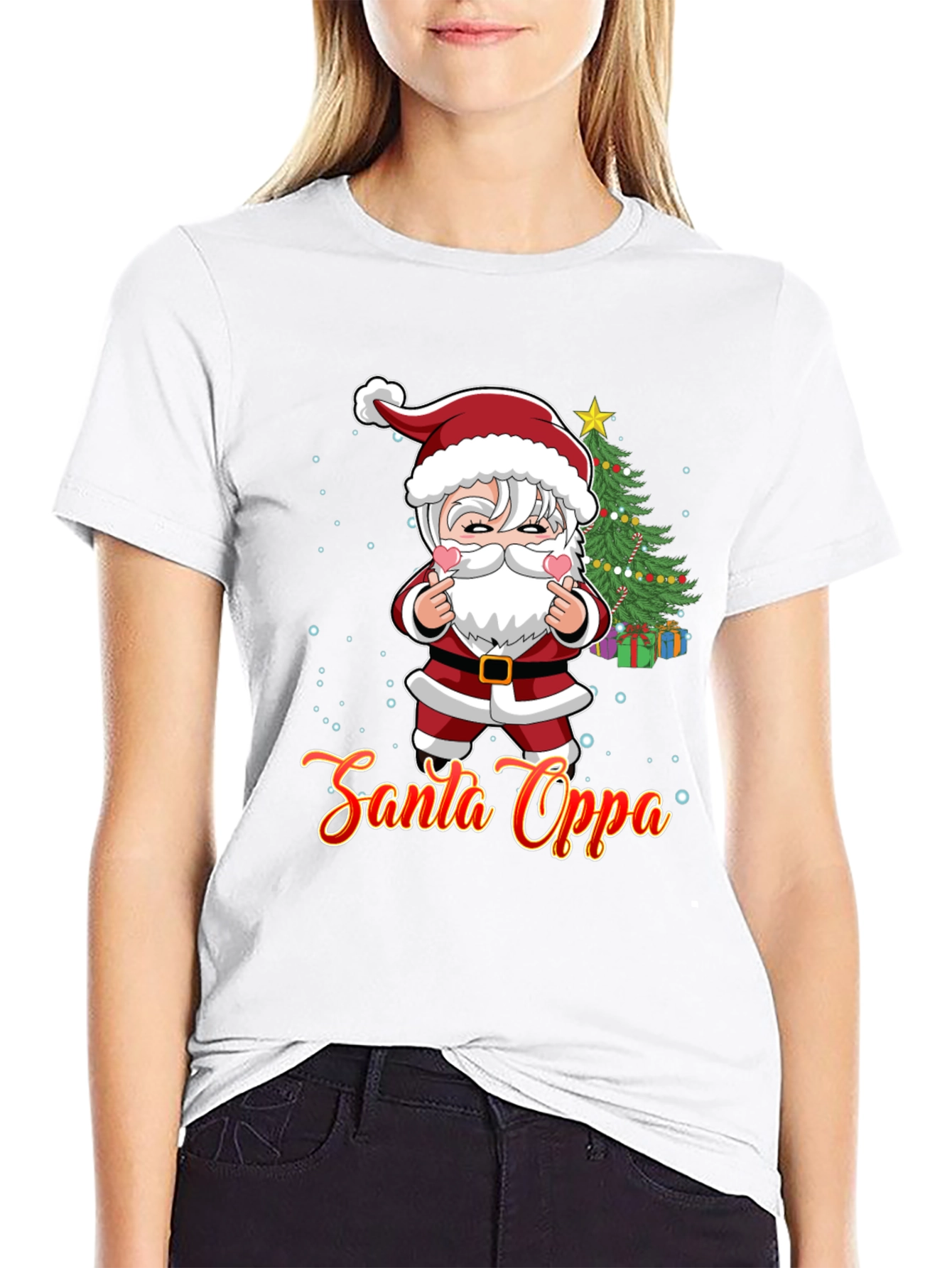 Santa Oppa Christmas T-Shirt: K-Pop Holiday Style