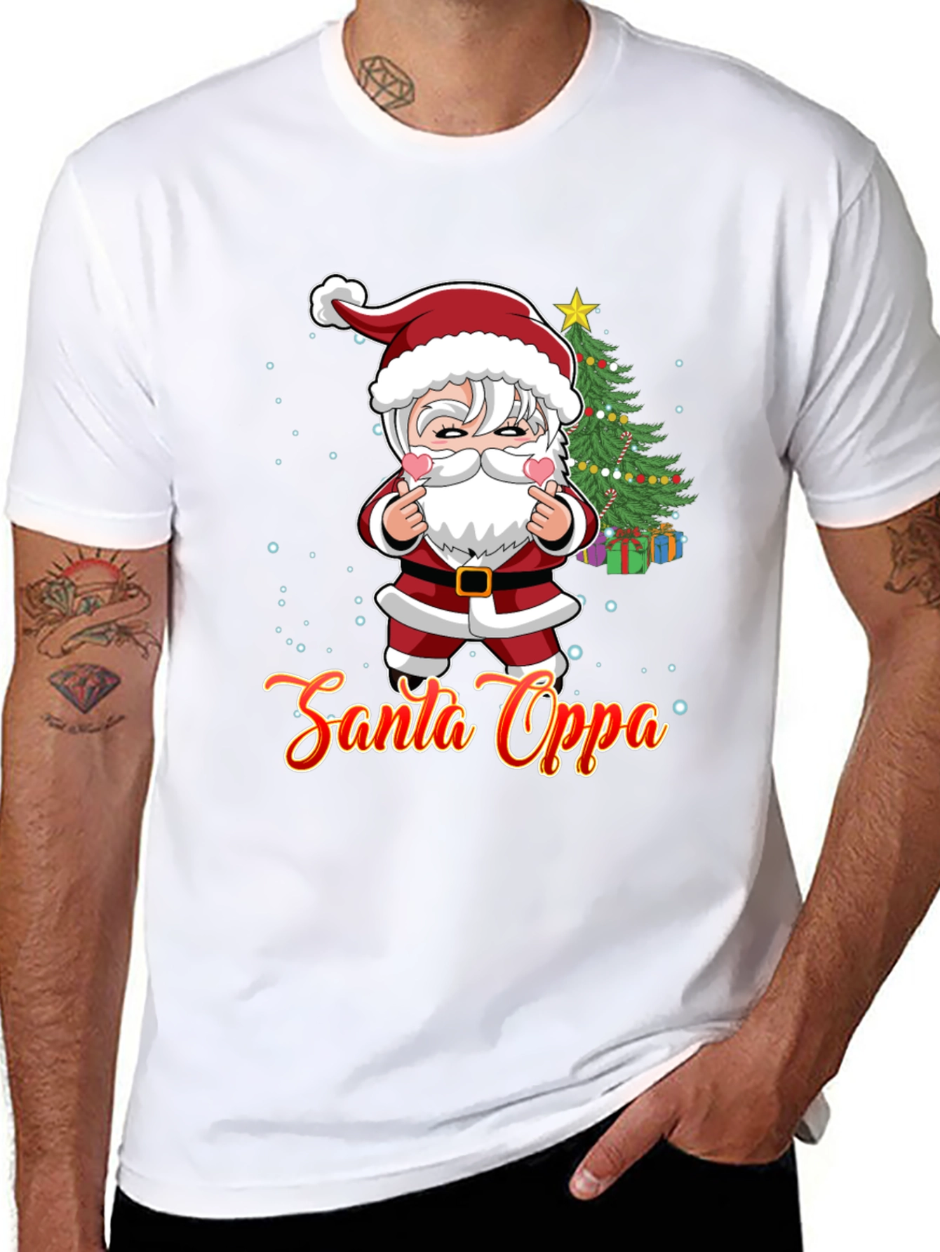 Santa Oppa Christmas T-Shirt: K-Pop Holiday Style