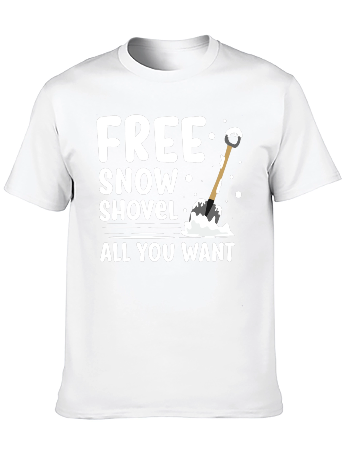 Free Snow Shovel T-Shirt - Winter Fun Graphic Tee