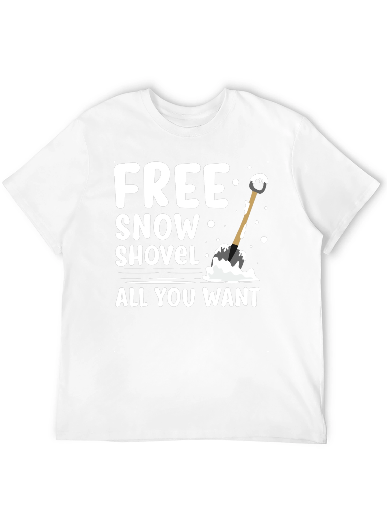 Free Snow Shovel T-Shirt - Winter Fun Graphic Tee