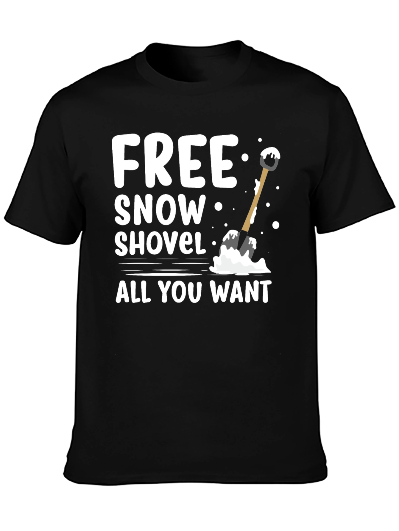 Free Snow Shovel T-Shirt - Winter Fun Graphic Tee
