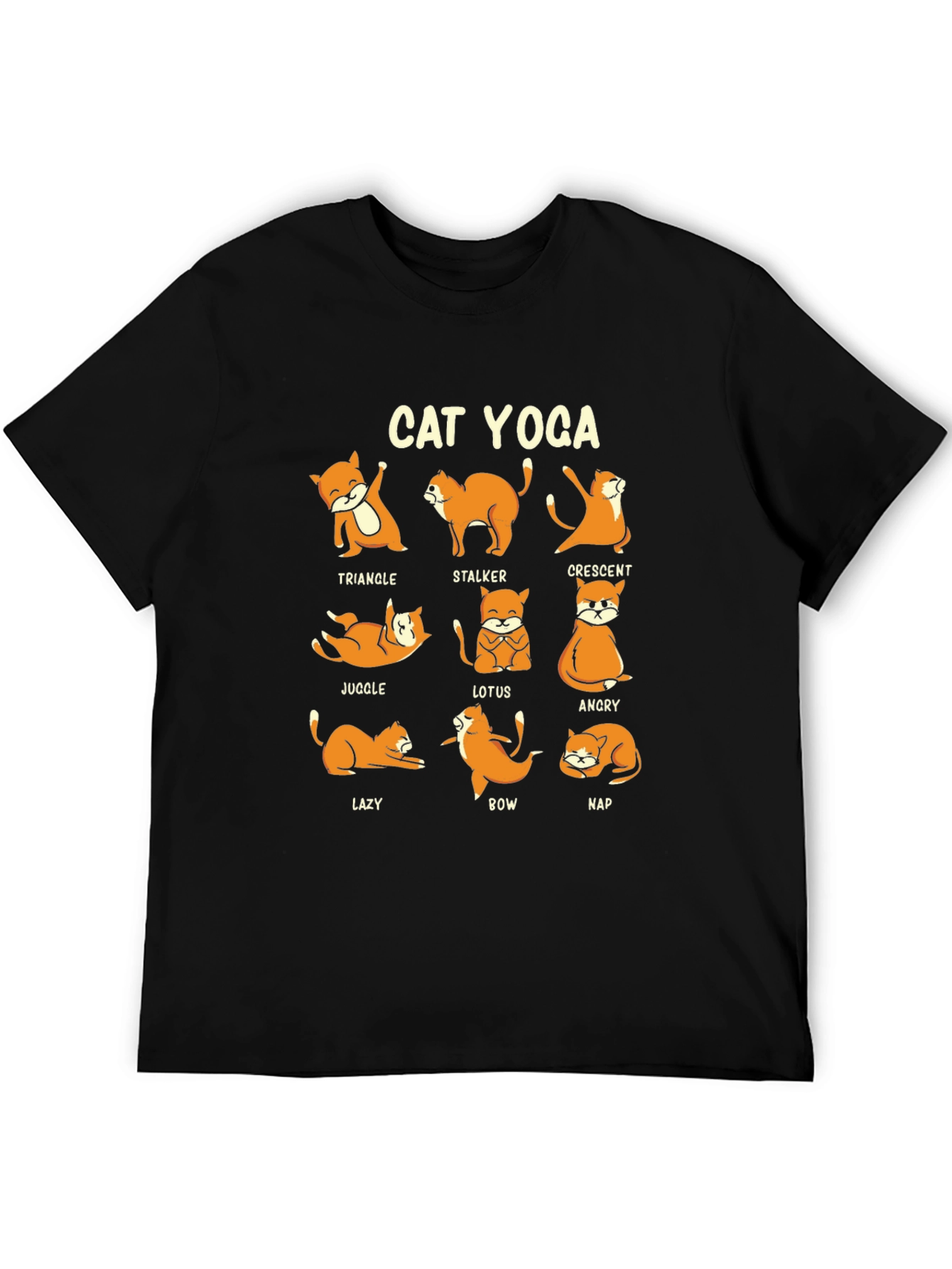 Cat Yoga Poses Graphic Tee - Funny Yoga Shirt
