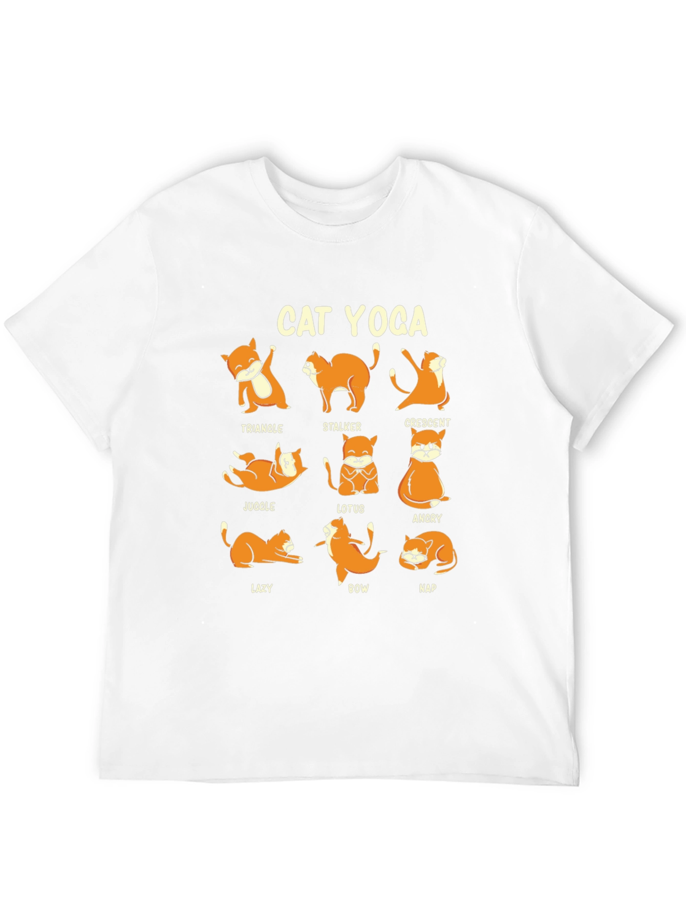 Cat Yoga Poses Graphic Tee - Funny Yoga Shirt