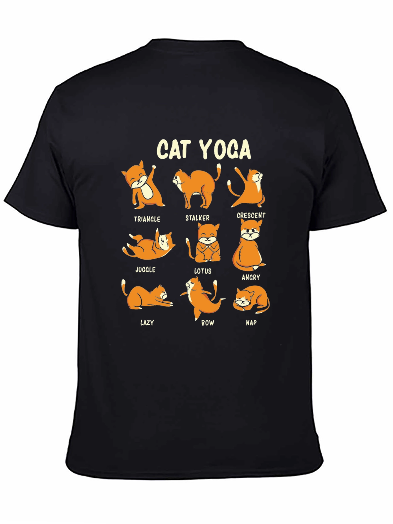 Cat Yoga Poses Graphic Tee - Funny Yoga Shirt